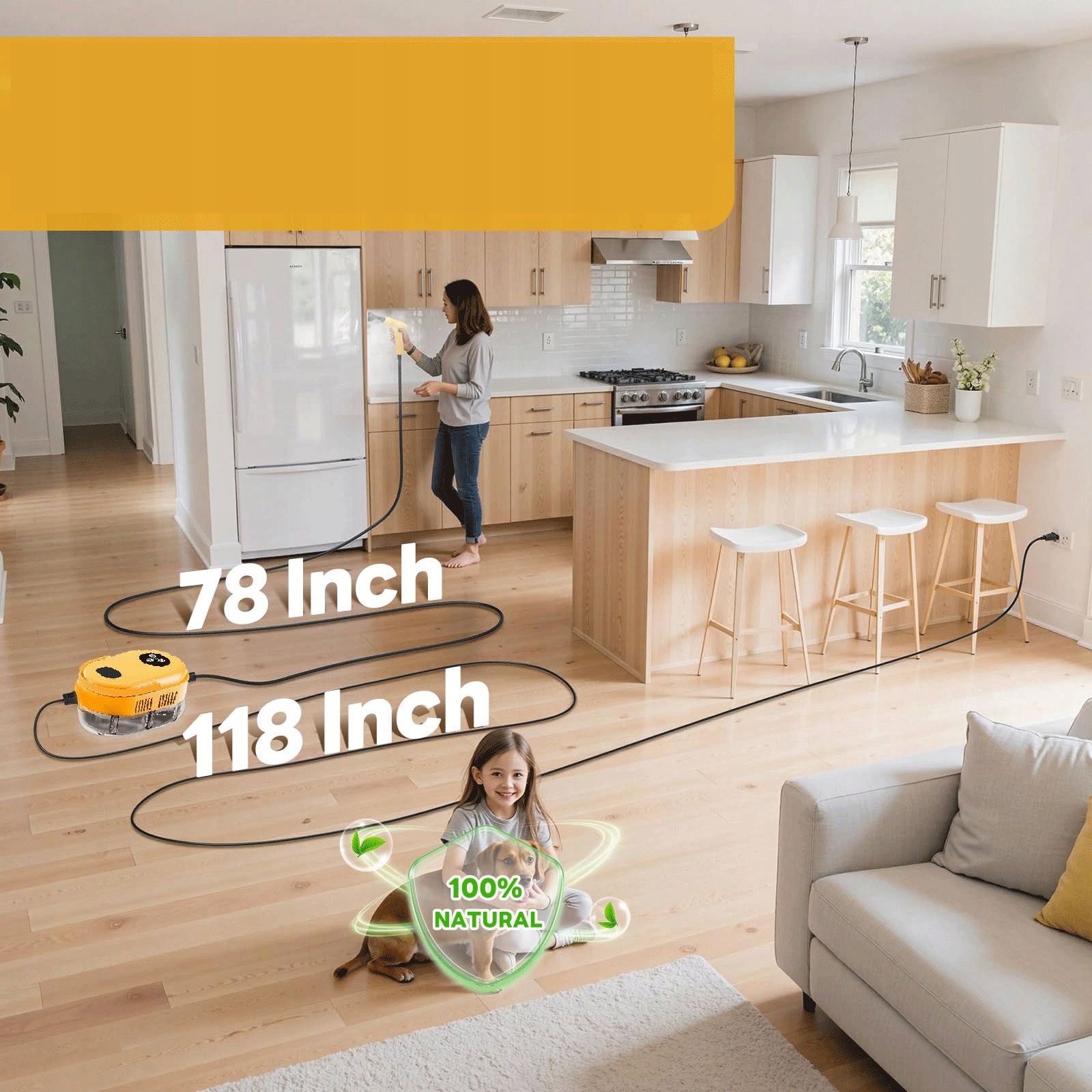 STEAM MOP STEAM CLEANER VACUUM CLEANER FOR WINDOWS GROUT UPHOLSTERY LARGE 2100W Model 12062990