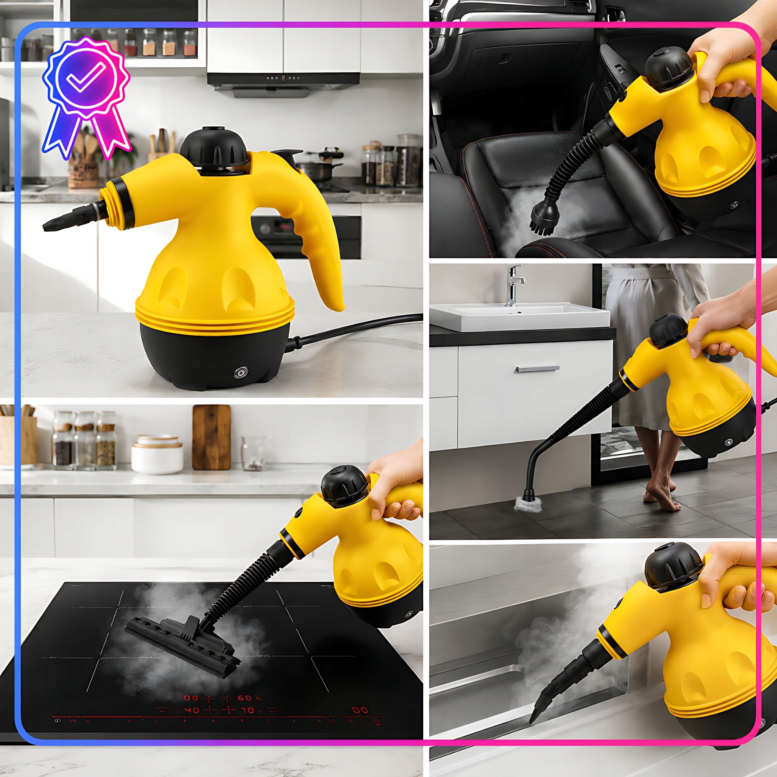 STEAM PRESSURE CLEANER CLEANING 3 BARS + ACCESSORIES 1000W Manufacturer code MYJKA CIŚNIENIOWA 3 BAR 1000W totalstore