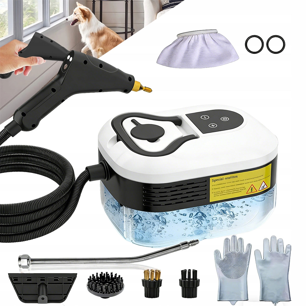 STEAM PRESSURE WASHER 2500W 6 POWER LEVELS FOR KITCHEN AND BATHROOM