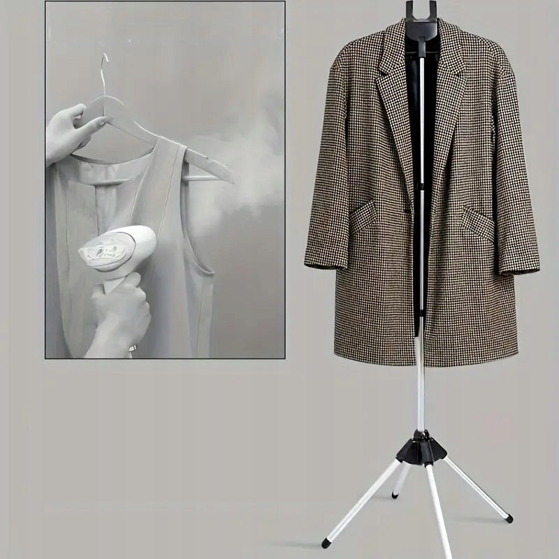 STEAM RACK FOR CLOTHES, TELESCOPIC TRIPOD AND CLOTHES HANGER Dominant color black
