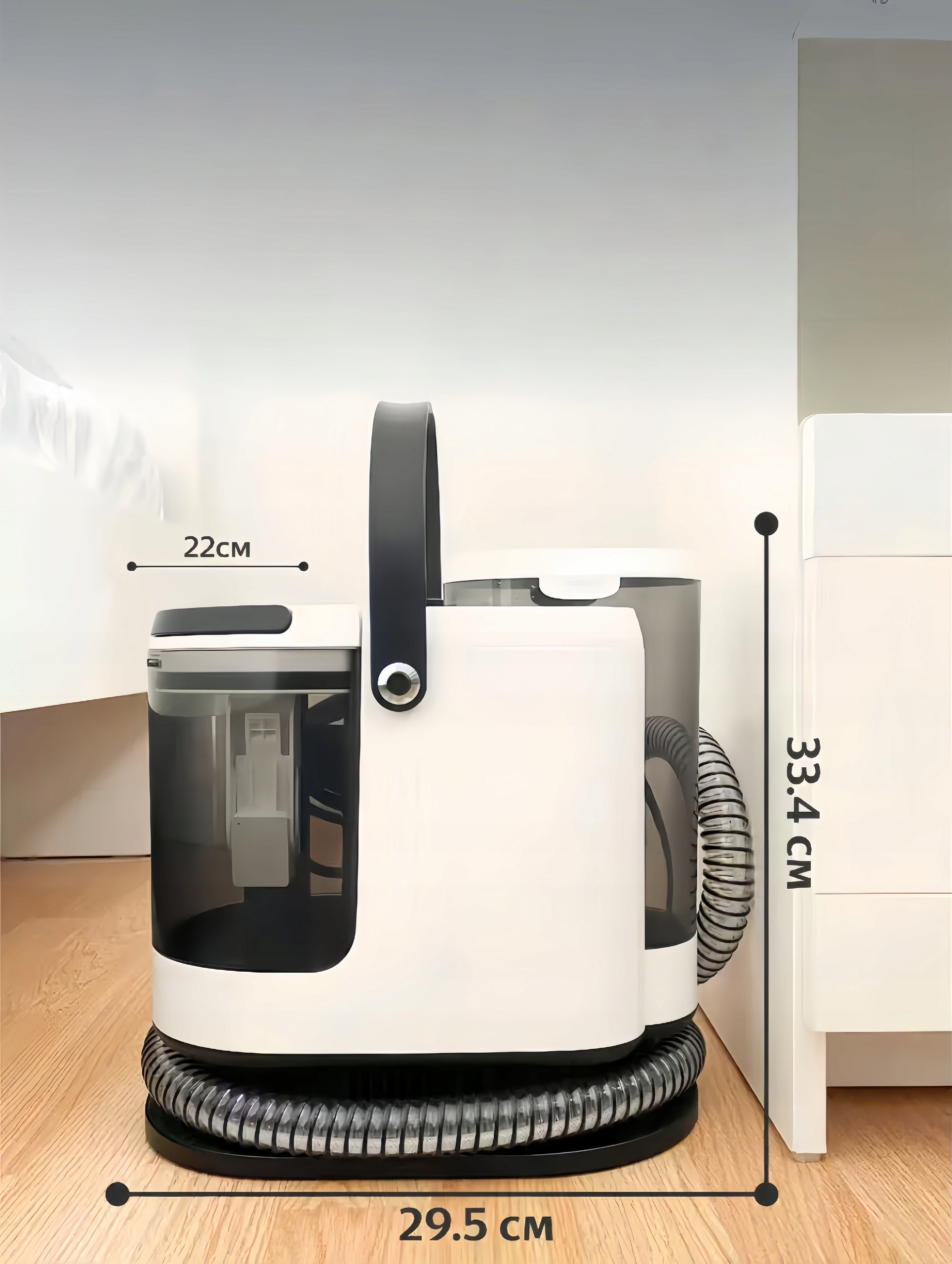STEAM WASHING VACUUM CLEANER 1700W 2800ml for upholstery, carpets Hot&Cold Dominant color white