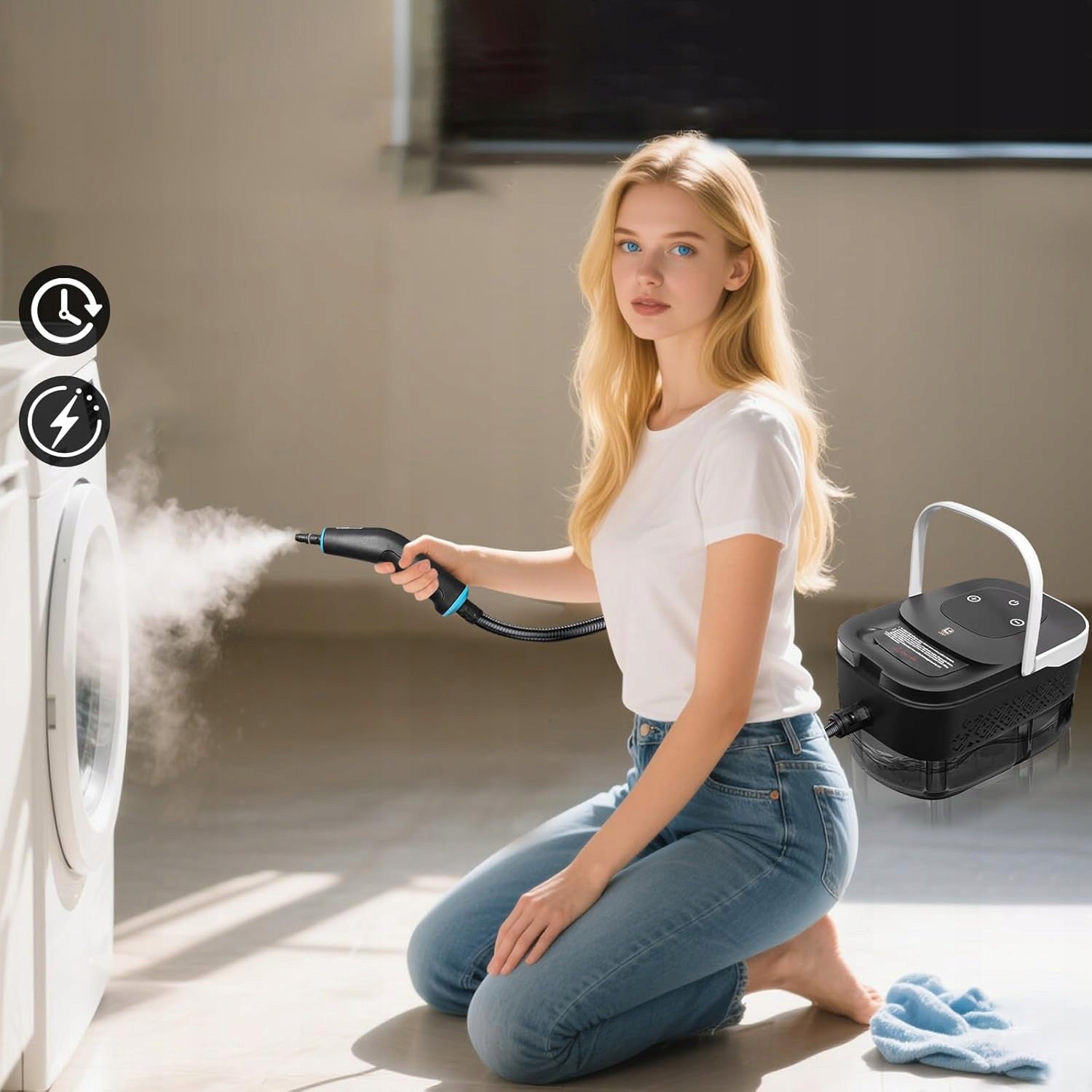 STEAMER 1250ML 2500W POWERFUL STEAM CLEANER 4BAR WINDOW CLEANER UNIVERSAL Manufacturer code ZQQX-030-3