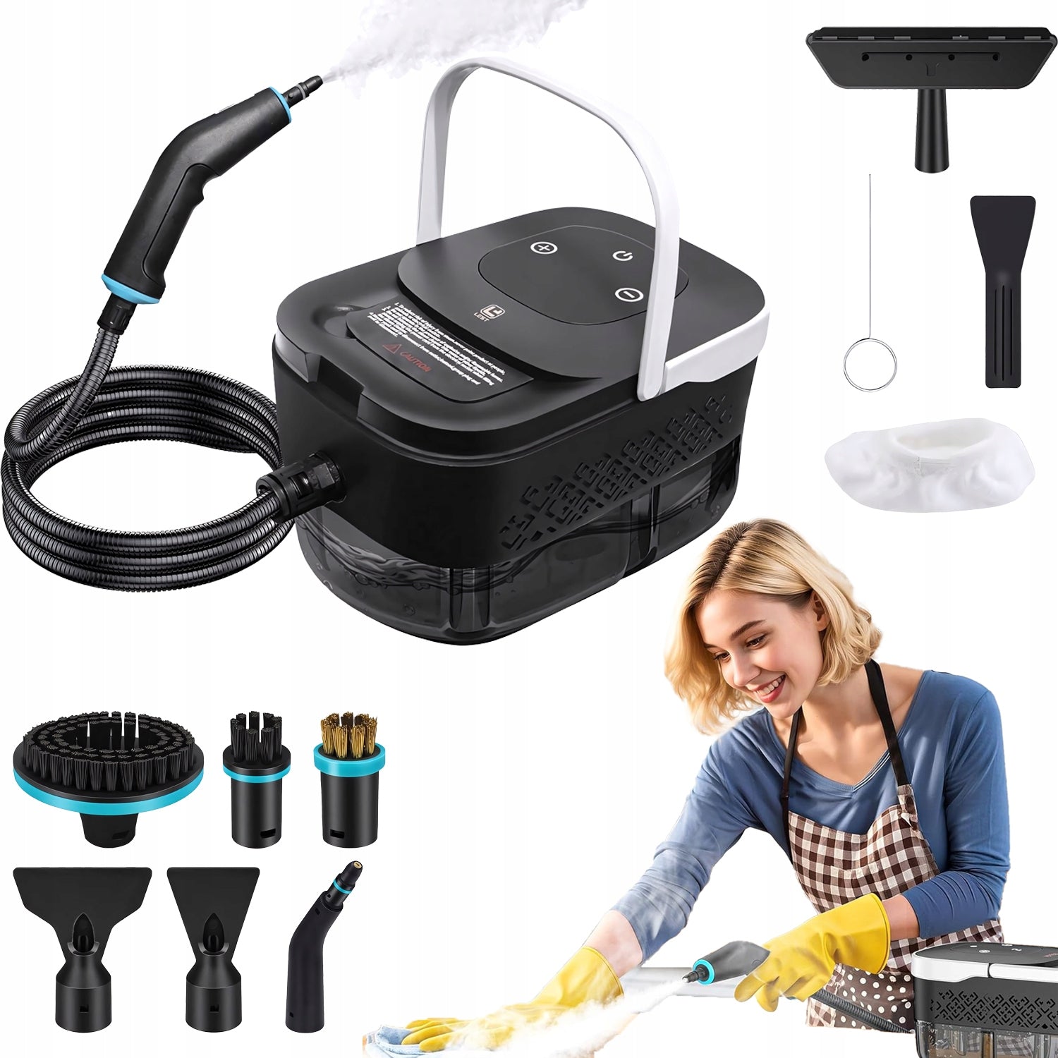 STEAMER 1250ML 2500W POWERFUL STEAM CLEANER 4BAR WINDOW CLEANER UNIVERSAL