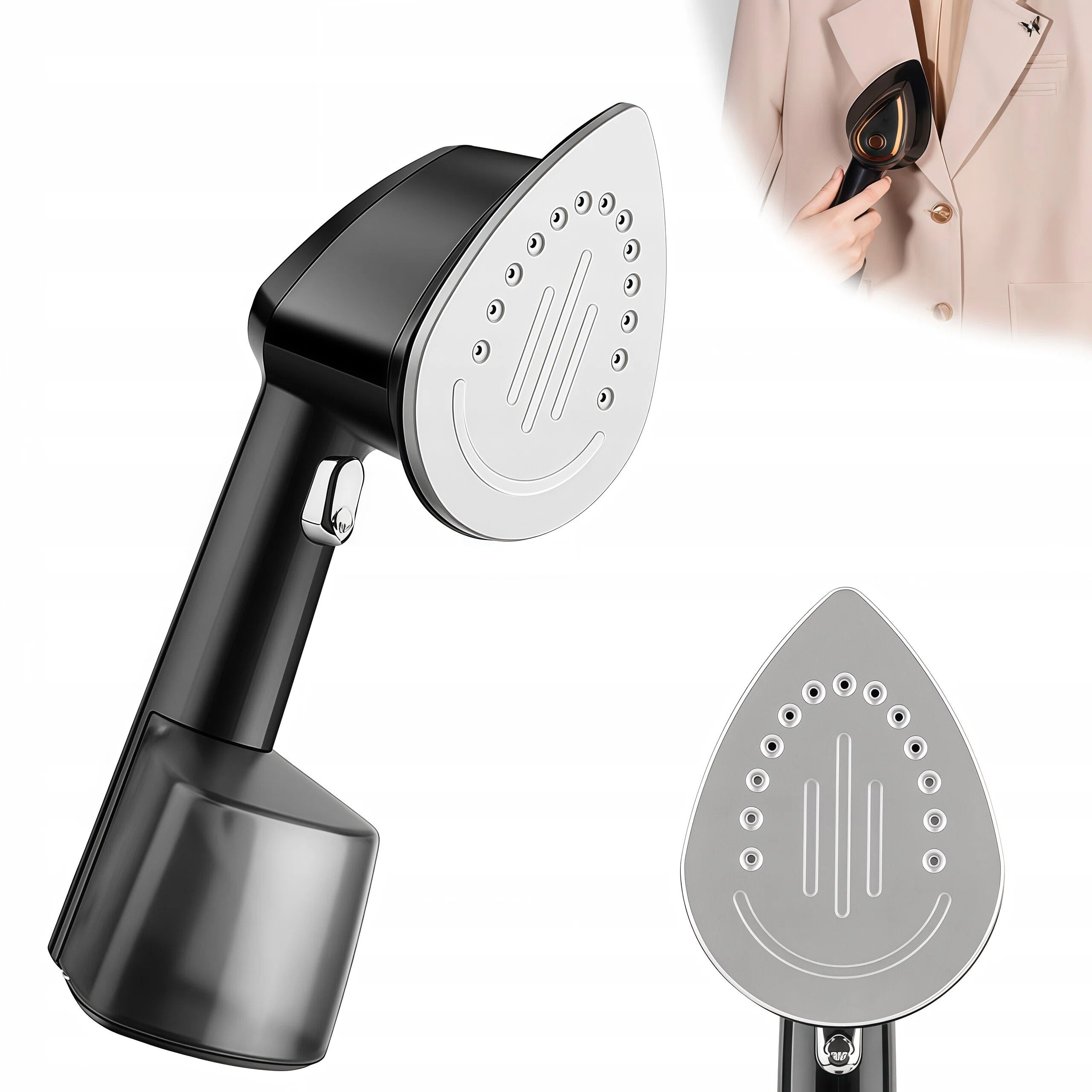 STEAMER 1500W CLOTHES IRON 150°C TEFLON STEEL FAST HEATING