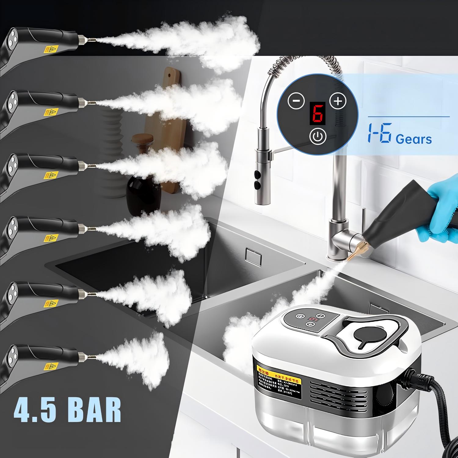STEAMER 2500W STEAM CLEANING WITH 6 SPEED+1200ML 4.5BAR STRONG HOUSE Model All-in-OneMart 008