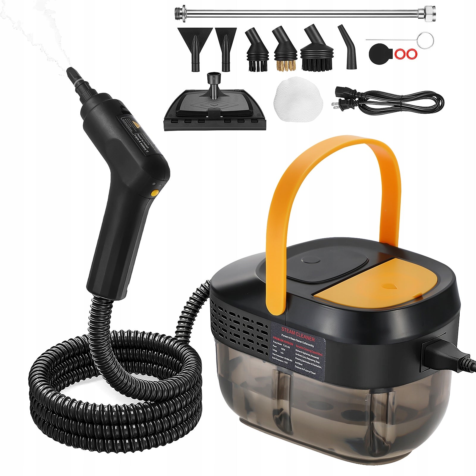 STEAMER 2500W STEAM CLEANING WITH 6 SPEED+1600ML 3 BAR POWERFUL Product weight with unit packaging 2.3 kg