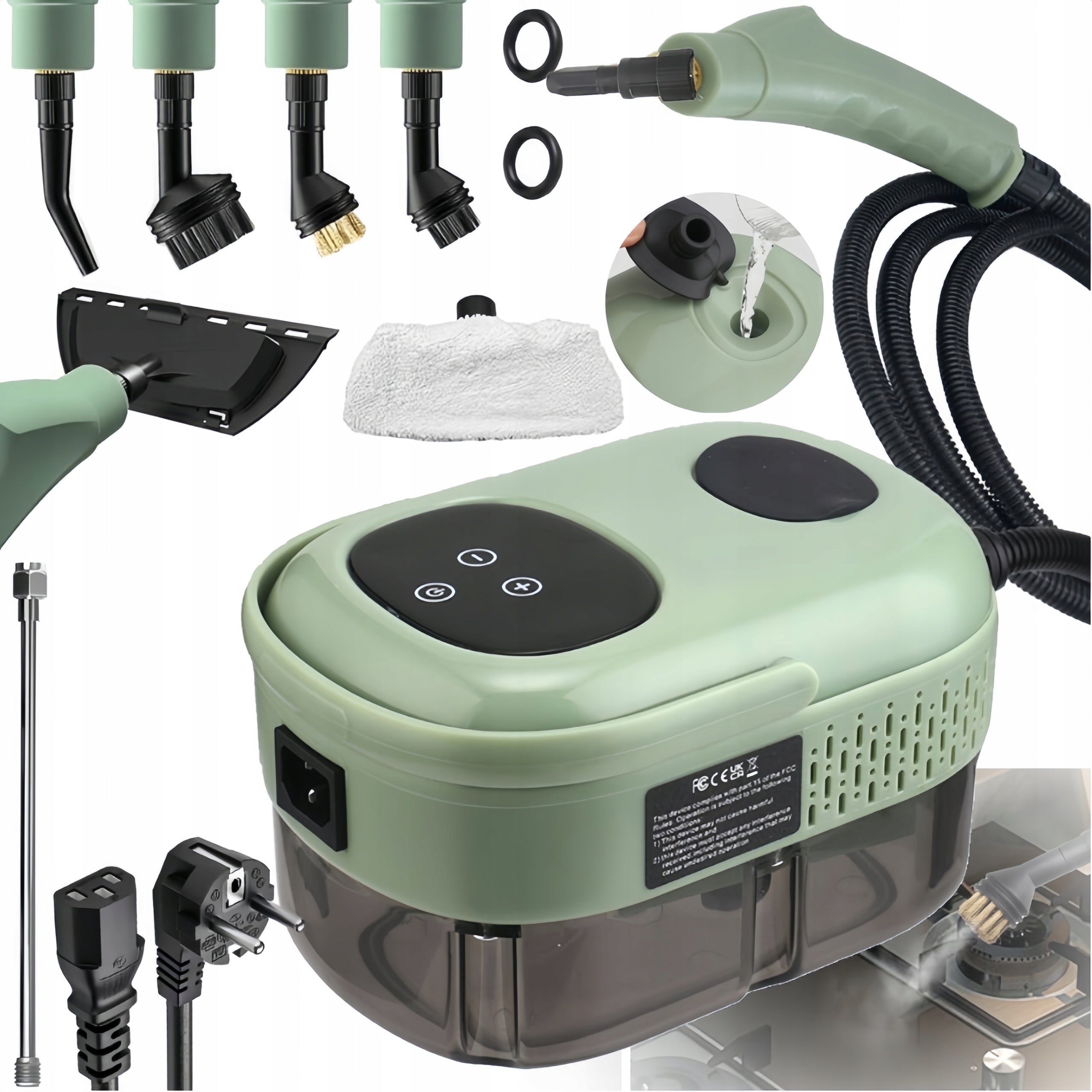 STEAMER 2500W STEAM CLEANING WITH 6 SPEEDS+3 TIPS 1100ML POWERFUL