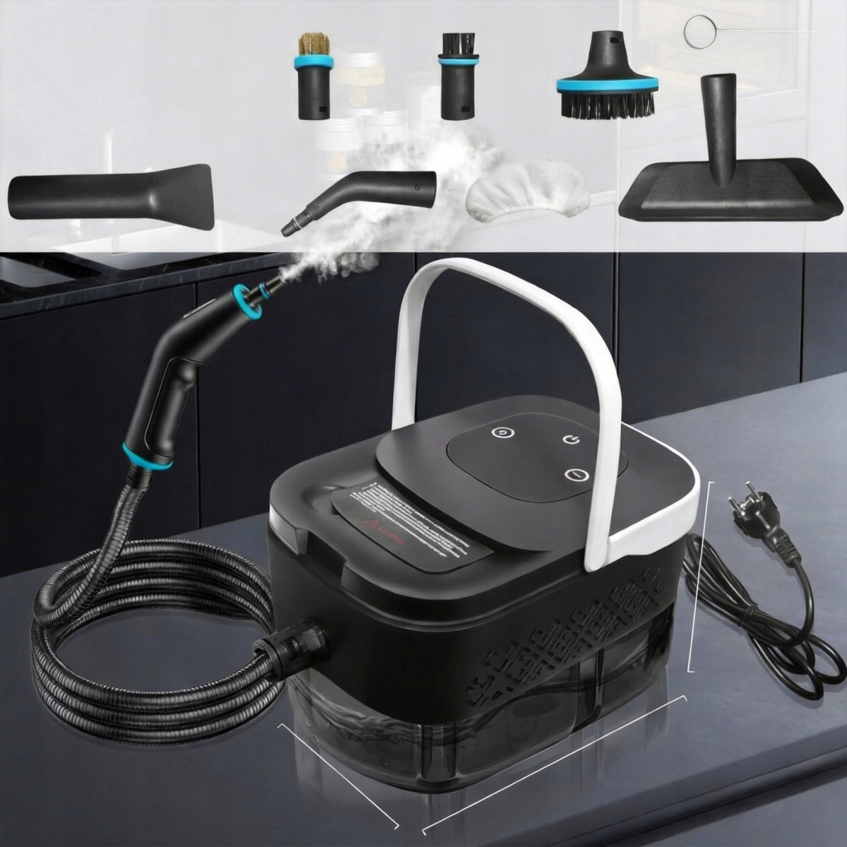 STEAMER 2500W STEAM CLEANING WITH 8 SPEED+1250ML 4BAR POWERFUL Capacity 1.25 l
