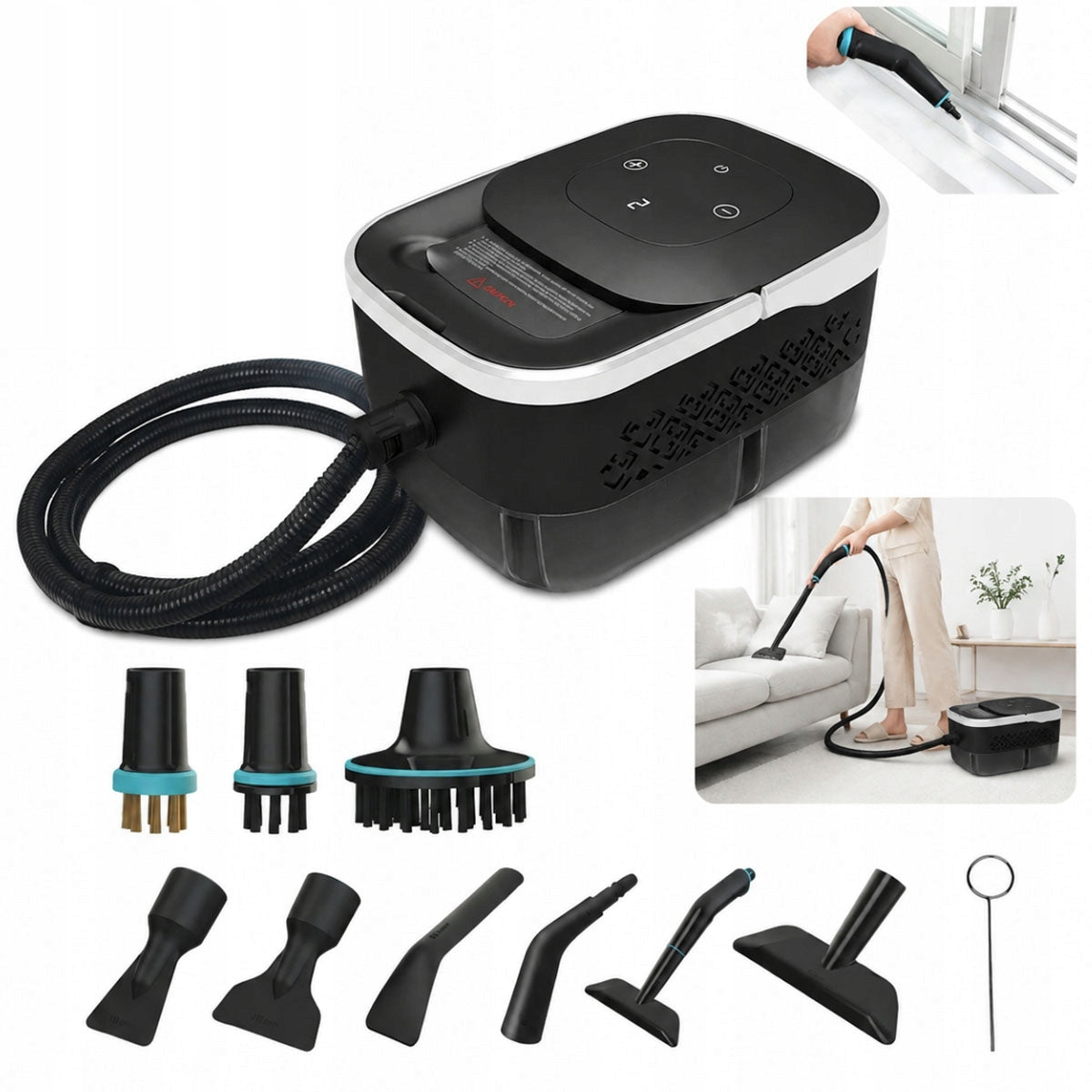 STEAMER 2500W STEAM CLEANING WITH 8 SPEED+1250ML 4BAR POWERFUL