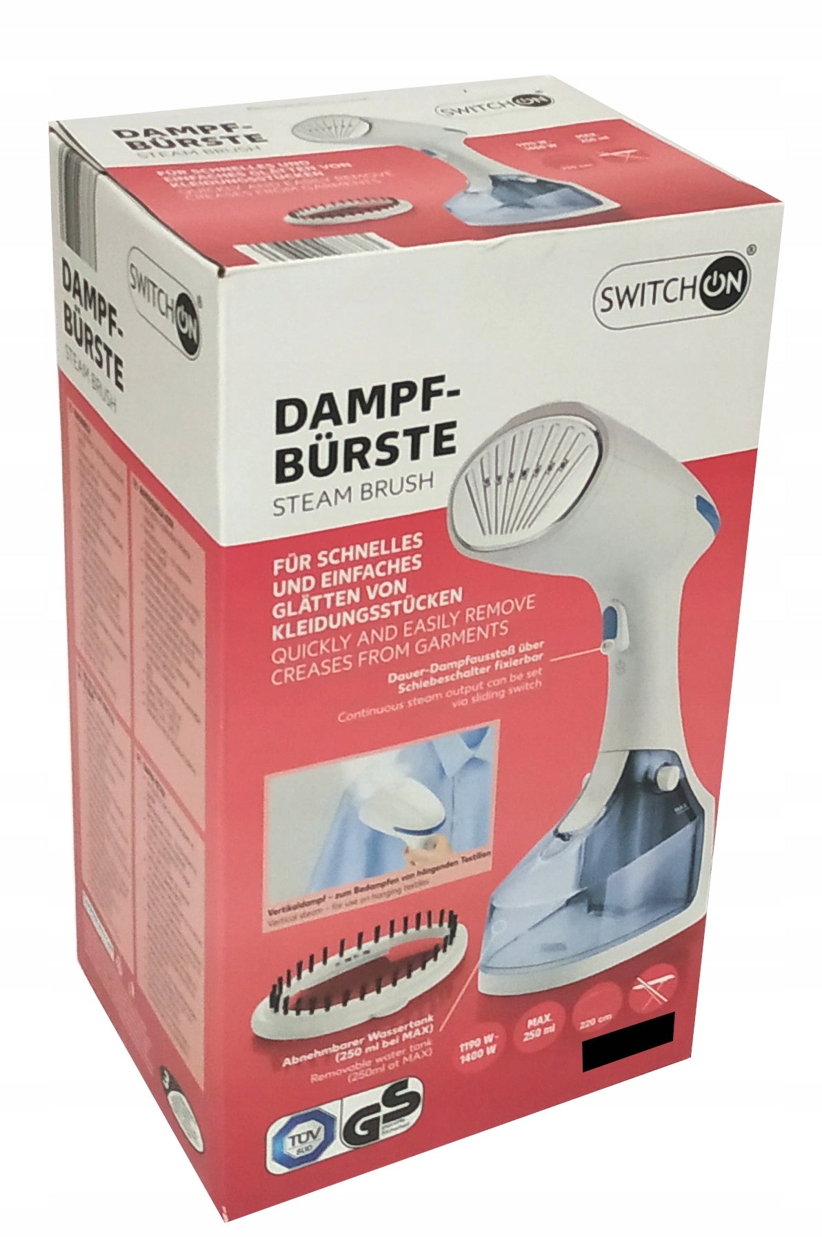 STEAMER CLOTHES STEAMER WITH BRUSH CAP 1400 IN