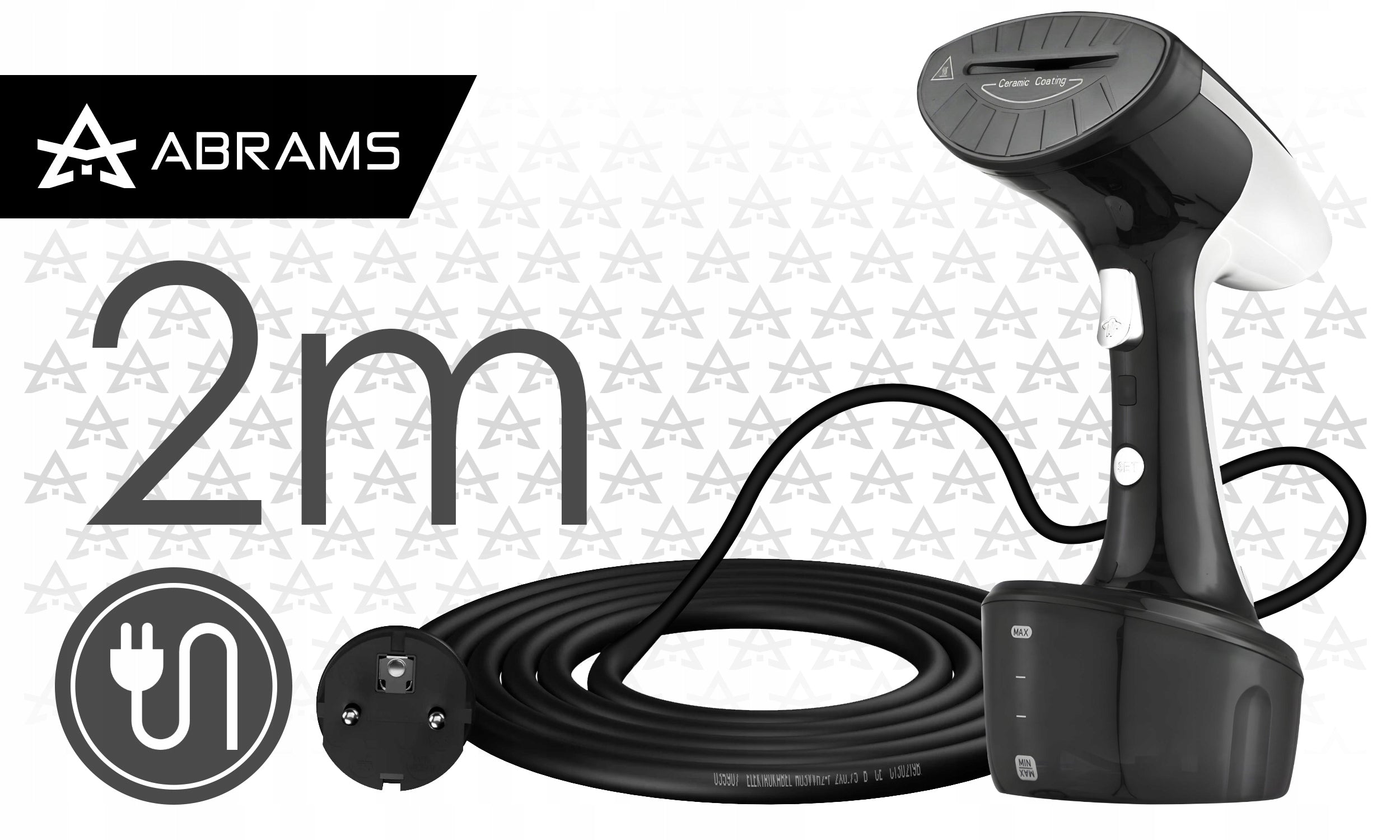 STEAMER FOR CLOTHES IRON STEAMER 1800W STRONG 45G/MIN CERAMIC FOOT Brand Abrams