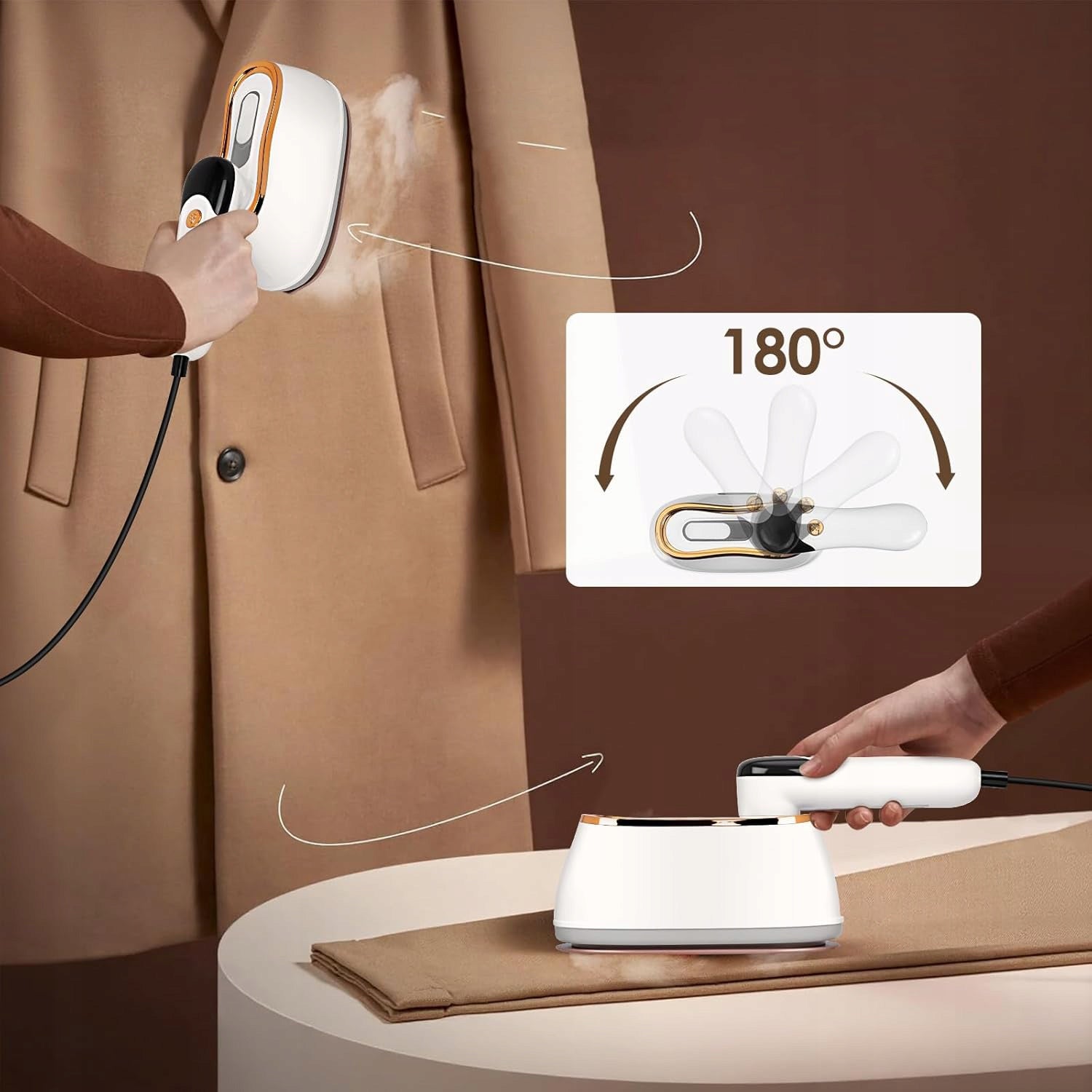 STEAMER FOR CLOTHES IRON Steam small steamer Travel tourist 1200W Water tank capacity 180 ml