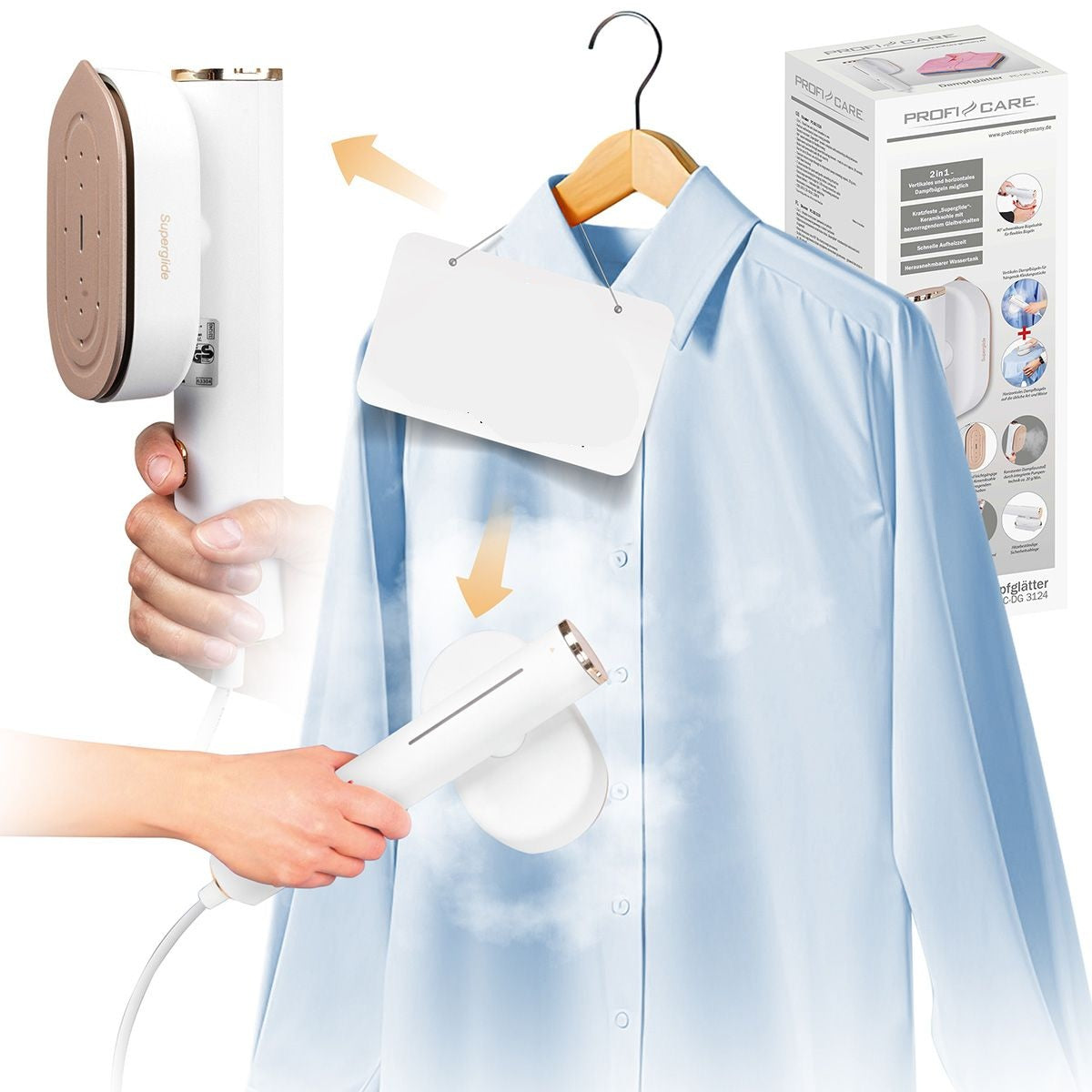 STEAMER FOR CLOTHES IRON Steam small steamer Travel tourist 1300W Manufacturer code 331240