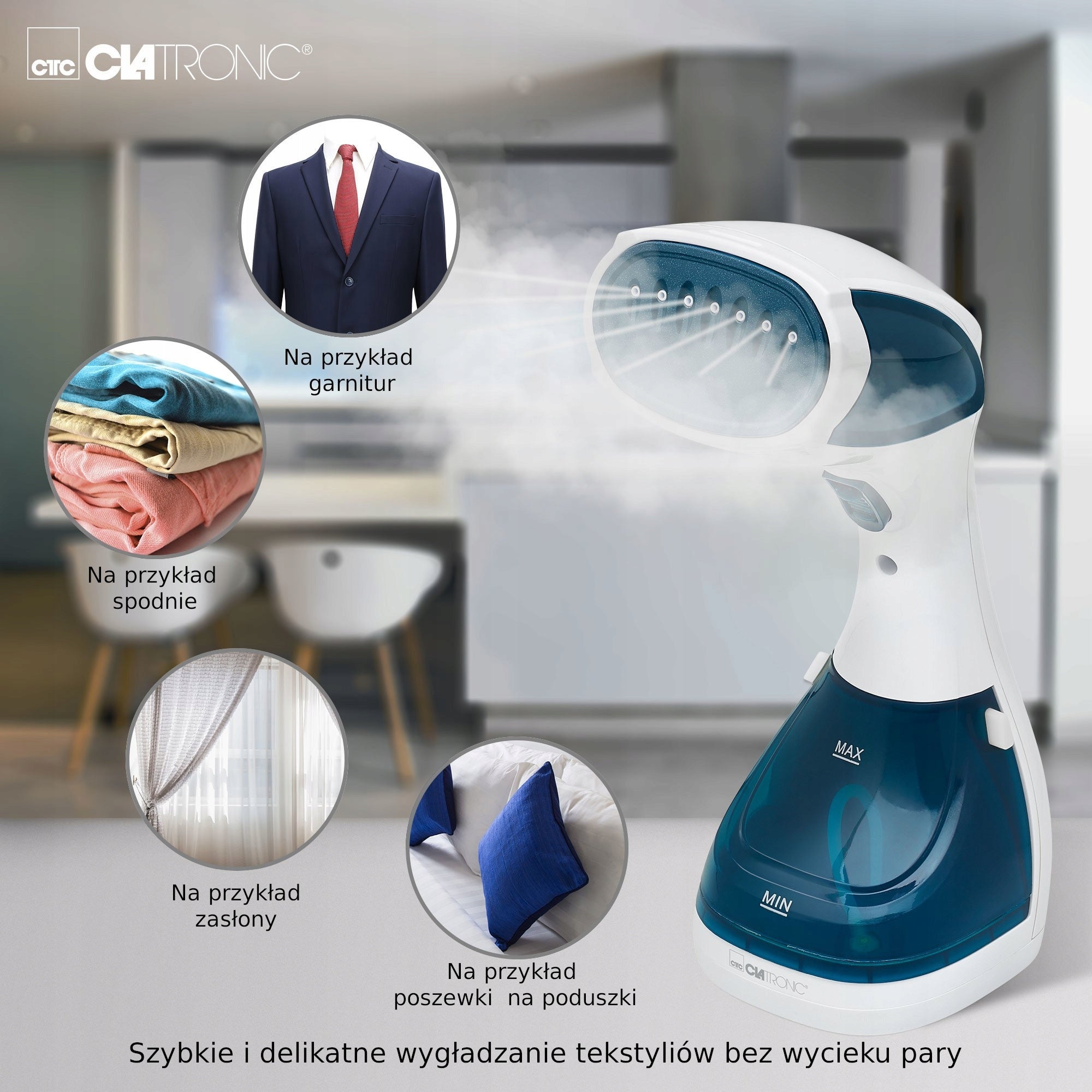 STEAMER FOR CLOTHES STEAM IRON STEAMER CLATRONIC DB Type handheld
