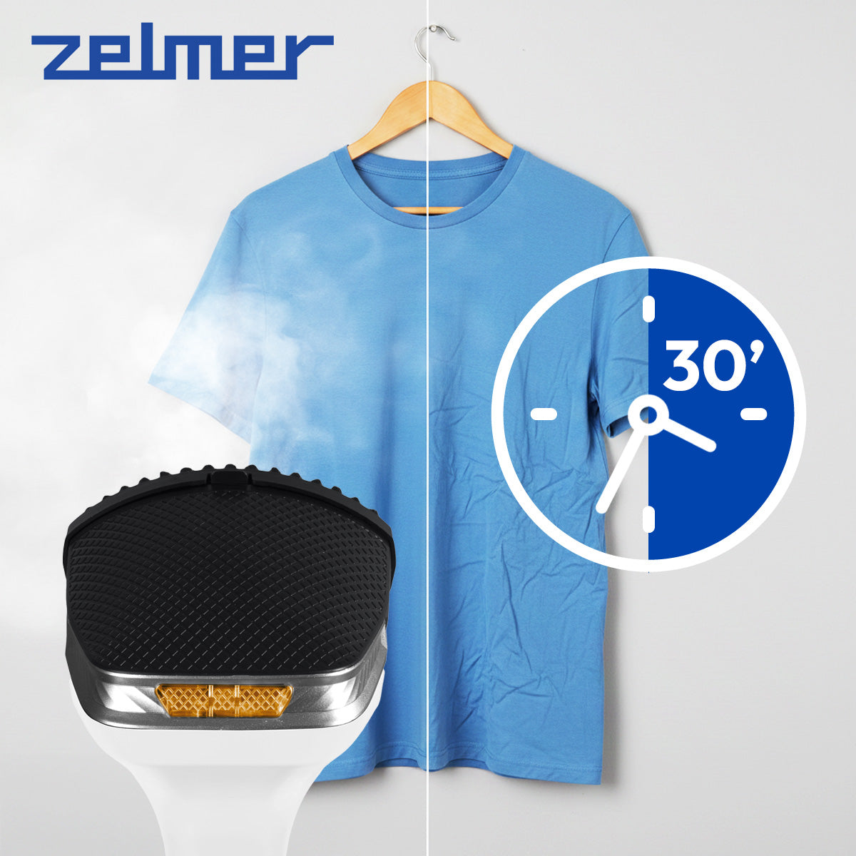 STEAMER FOR CLOTHES STEAM IRON ZELMER BRUSH 1700W 310ML Dominant color white