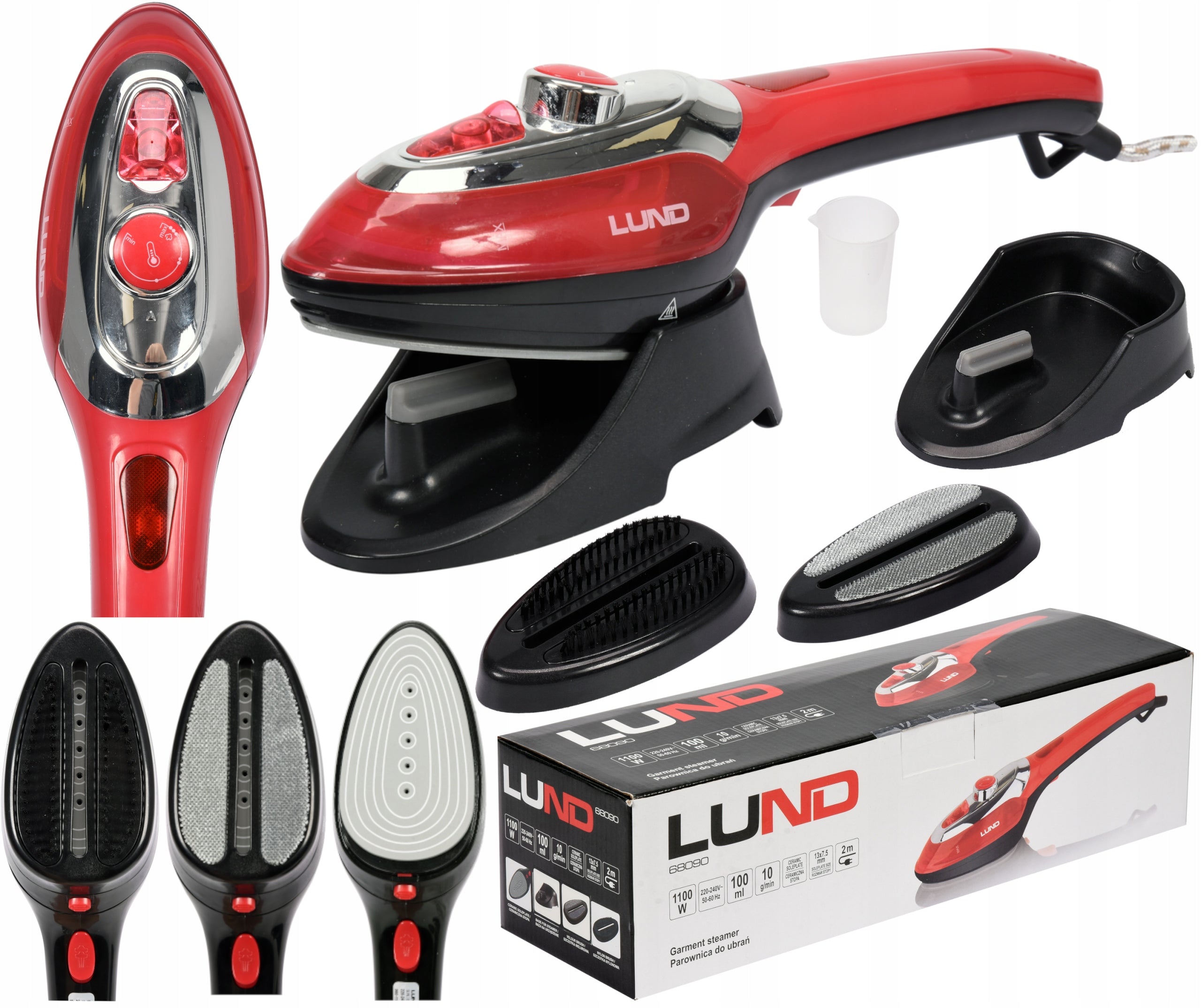 STEAMER HAND STEAMER FOR CLOTHES STEAMER 1100W 3in1 2 BRUSHES LUND