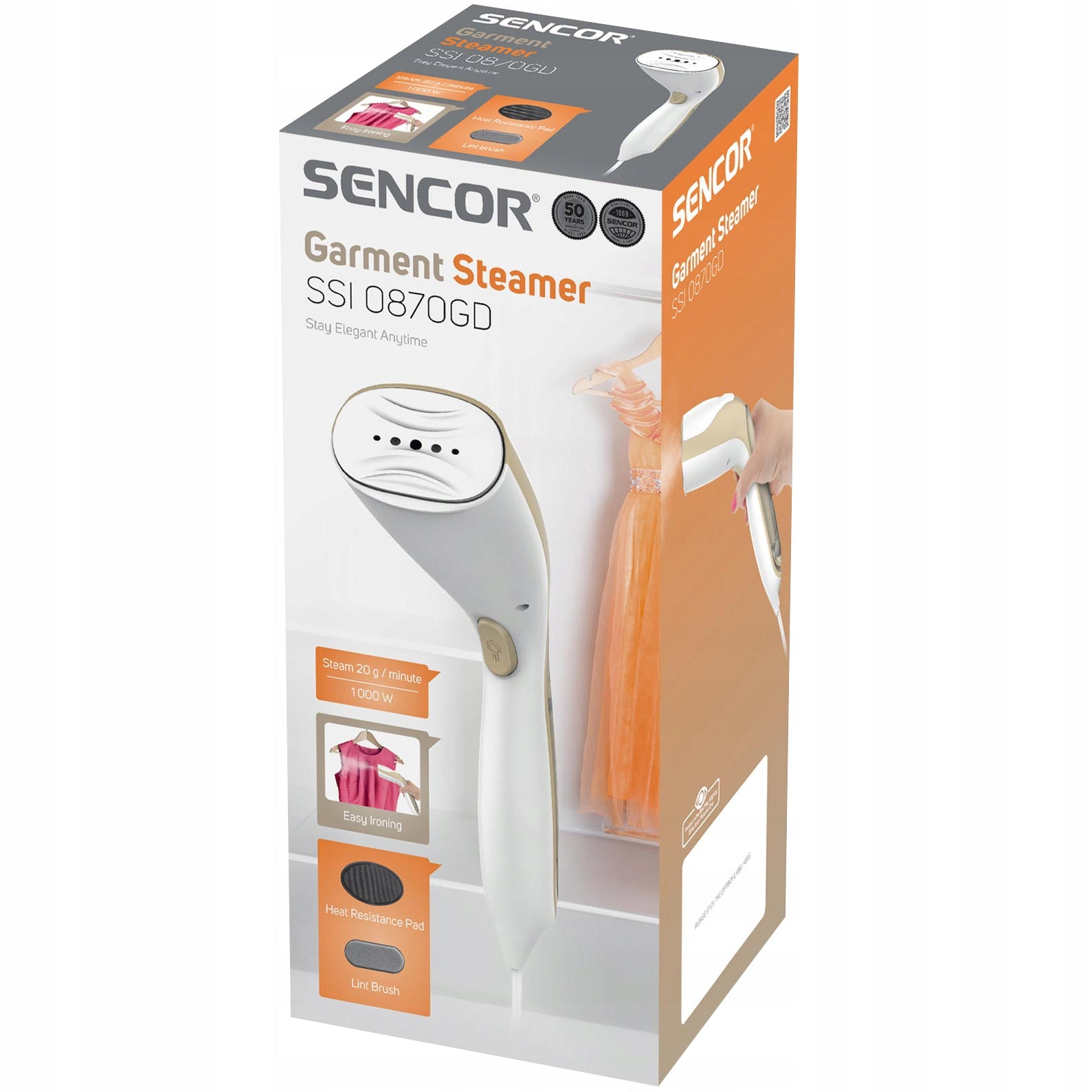 STEAMER HANDHELD 1000W SENCOR SSI 0870GD Drip-Stop Lightweight Model SSI 0870GD