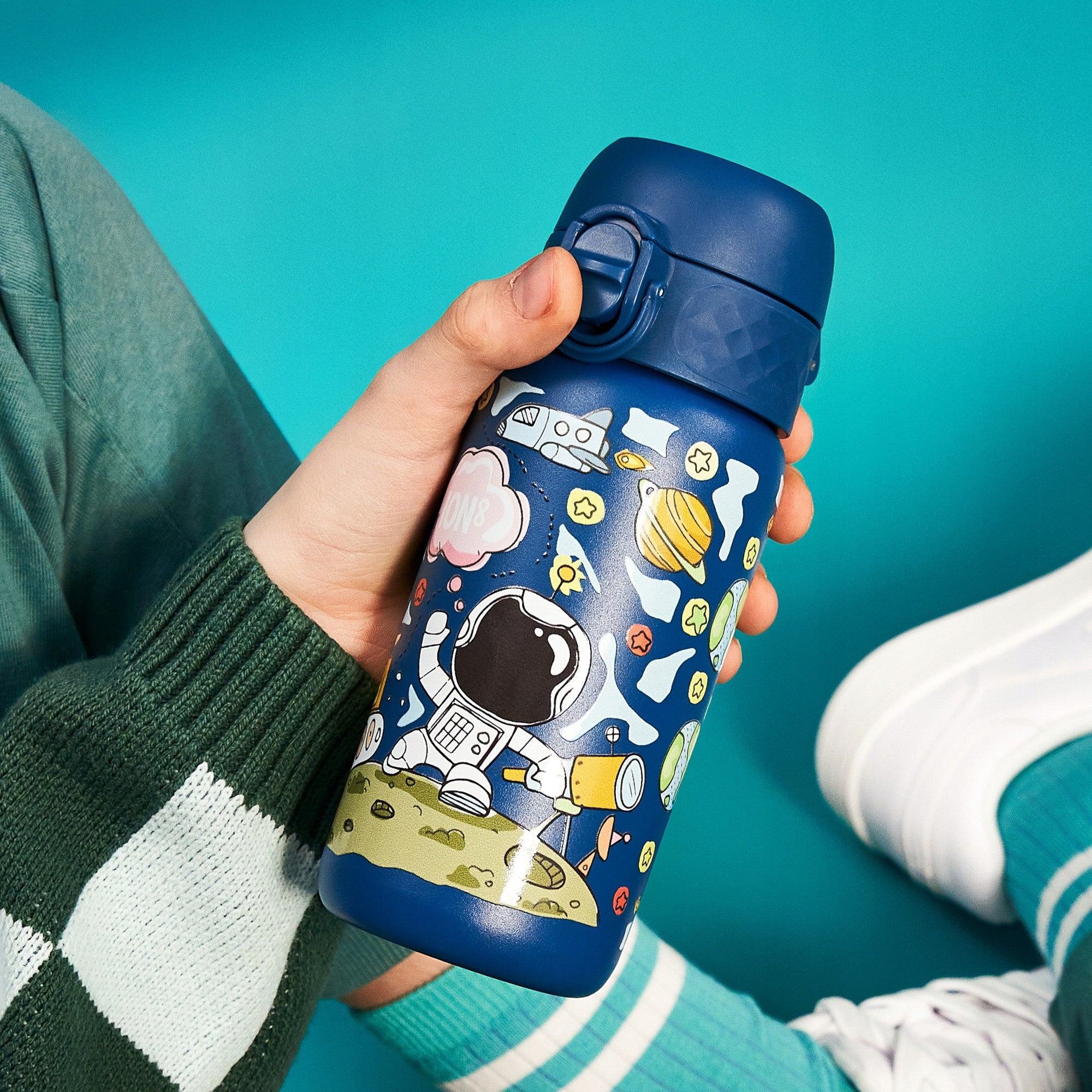 STEEL BOTTLE ATEST PZH SPACE PLANET COSMONAUT ION8 0,4 L 400 ml Packaging status original