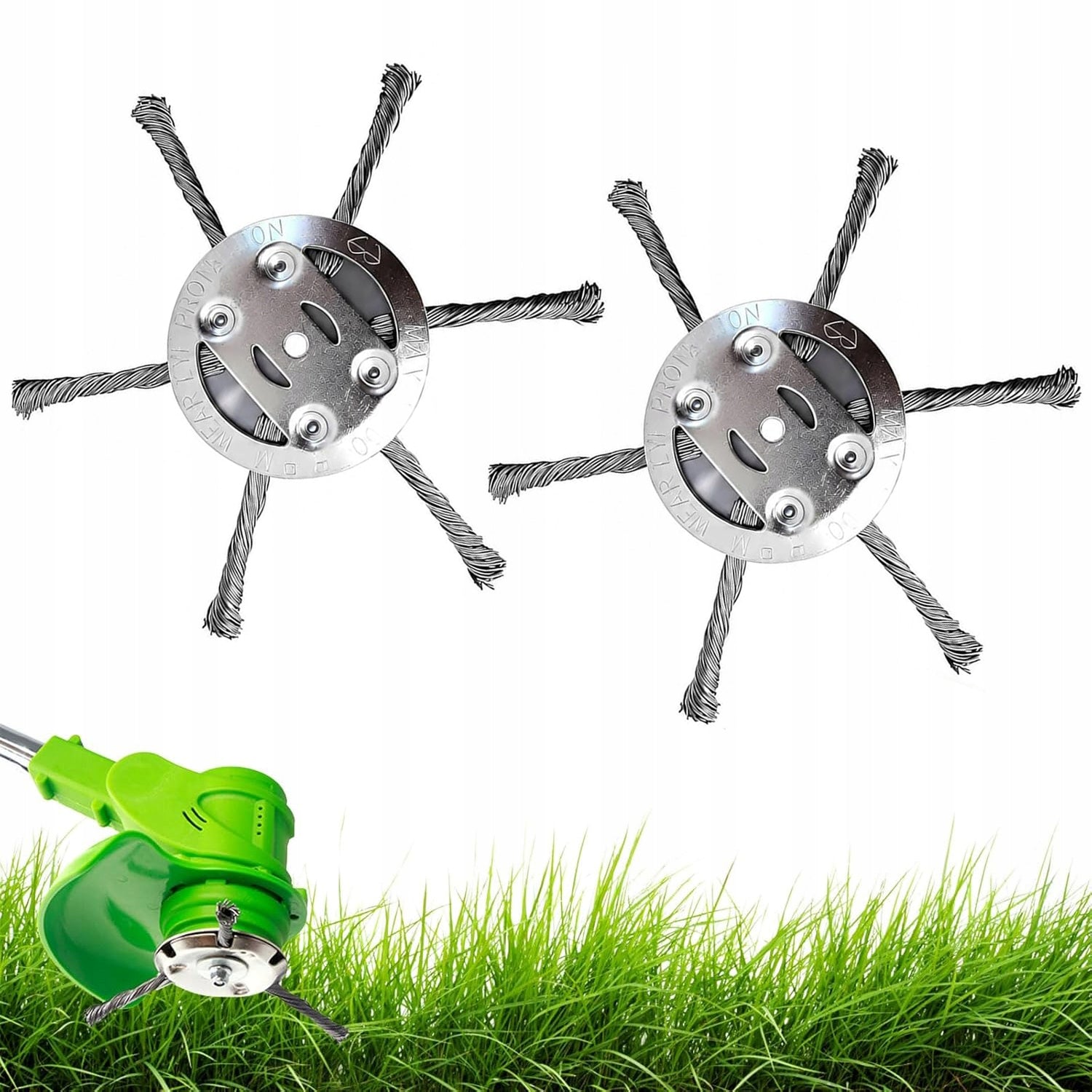STEEL BRUSH 2 PIECES TRIMMER HEAD WIRE GARDEN WEEDS