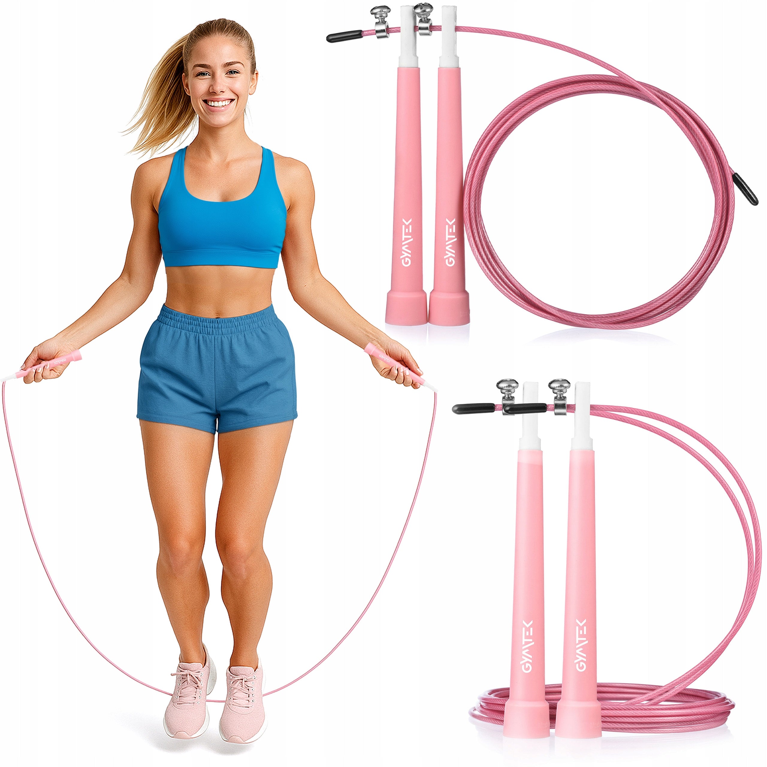STEEL FITNESS JUMP ROPE WITH BEARINGS ADJUSTABLE GYMTEK