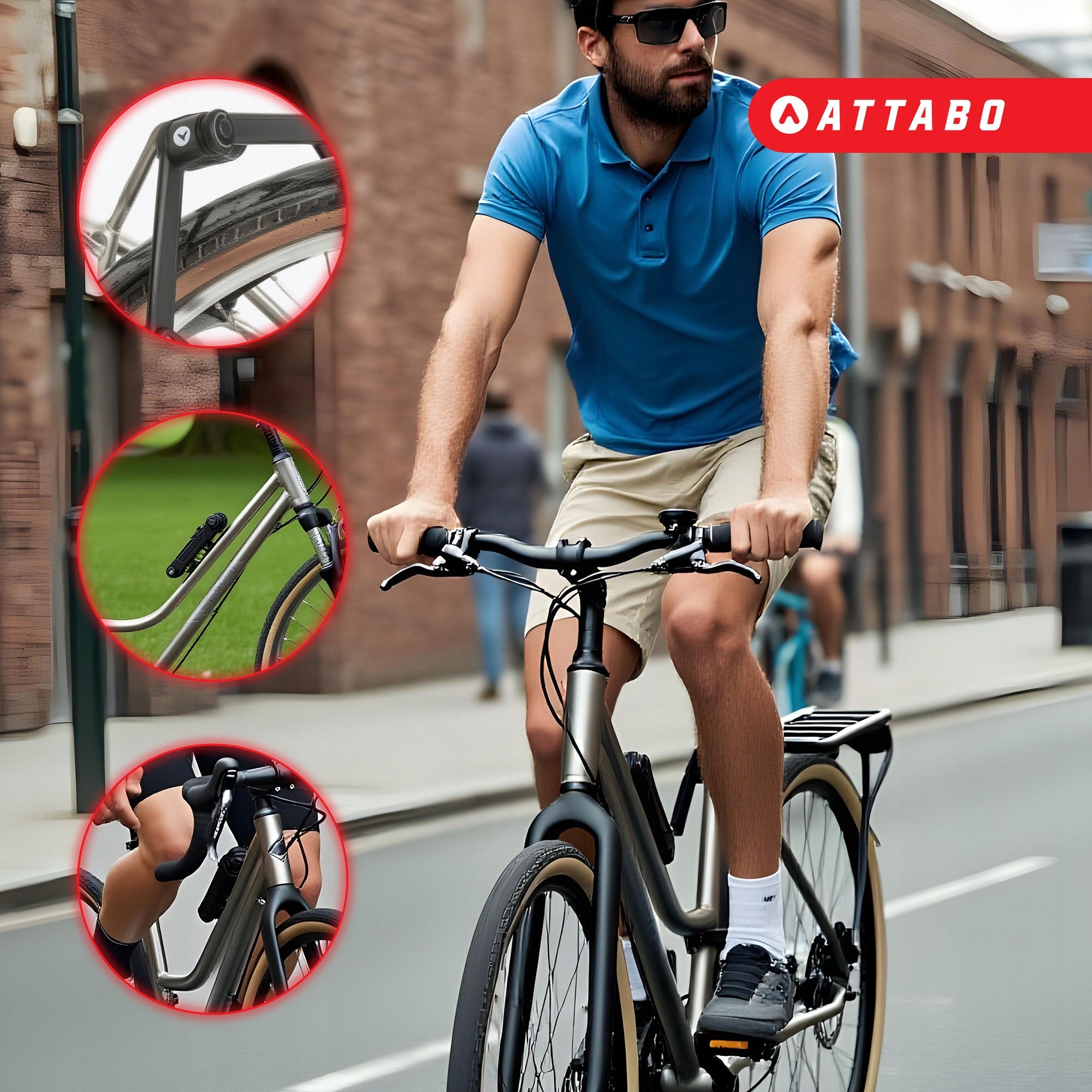 STEEL FOLDING BICYCLE CLASP SECURITY ATTABO FOR KEY F.84 cm Kind folding lock