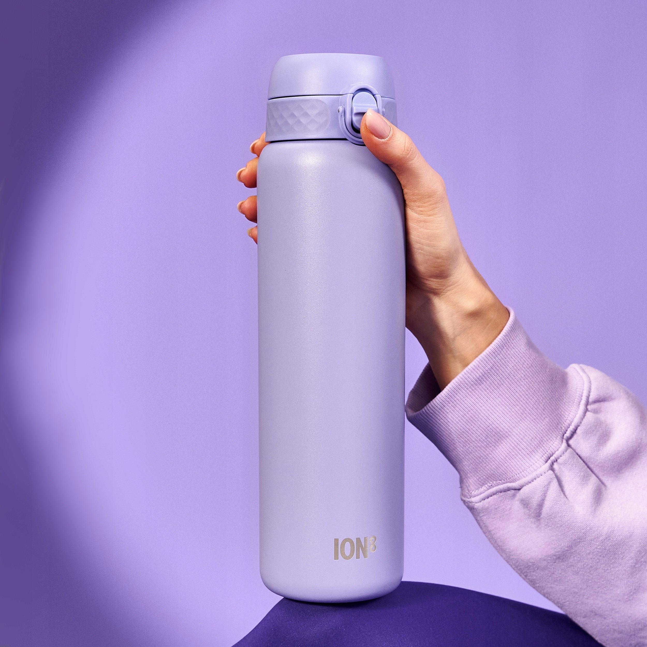 STEEL LARGE LIGHT WATER BOTTLE DRINKS STAINLESS STEEL PURPLE ION8 1,2 l Packaging status original