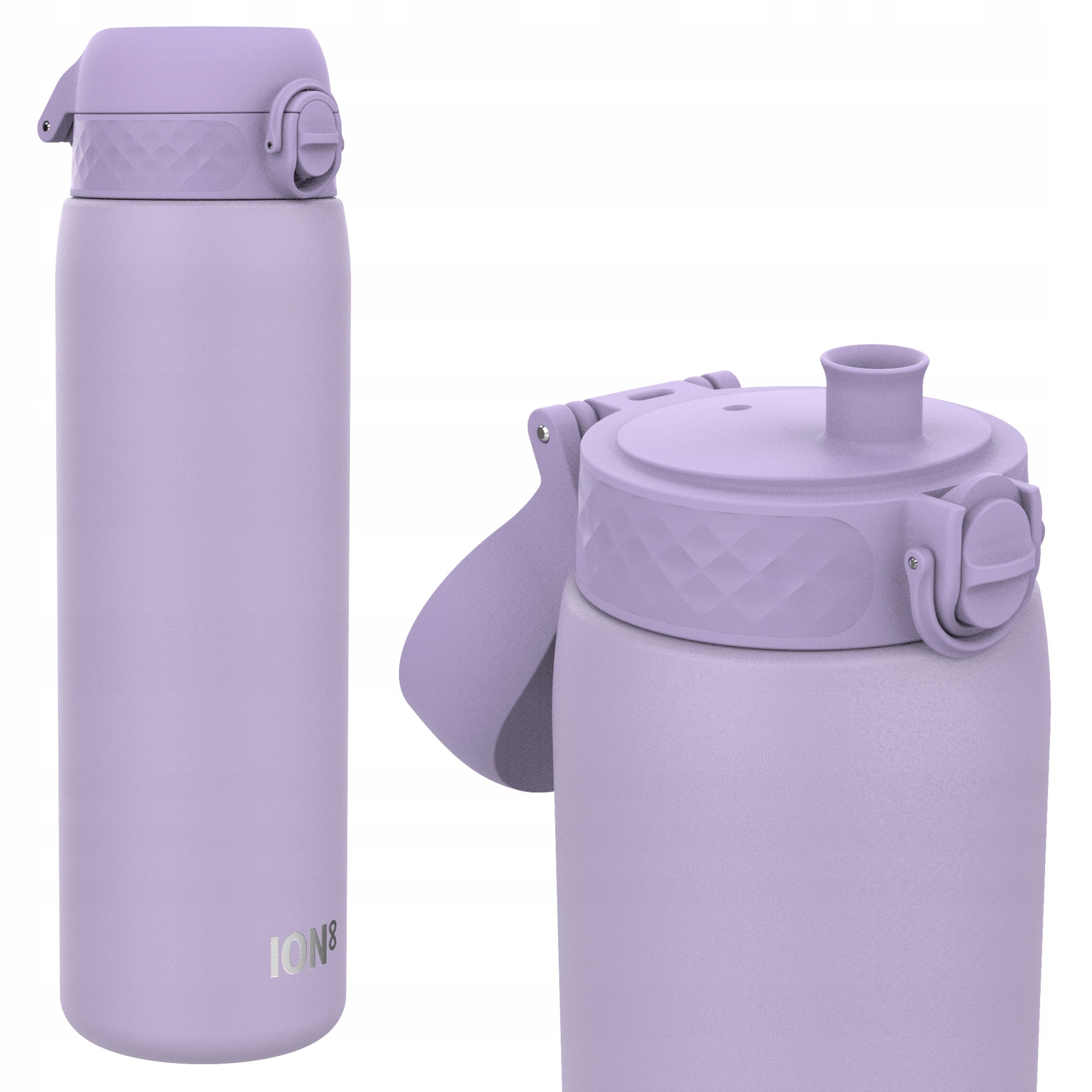 STEEL LARGE LIGHT WATER BOTTLE DRINKS STAINLESS STEEL PURPLE ION8 1,2 l