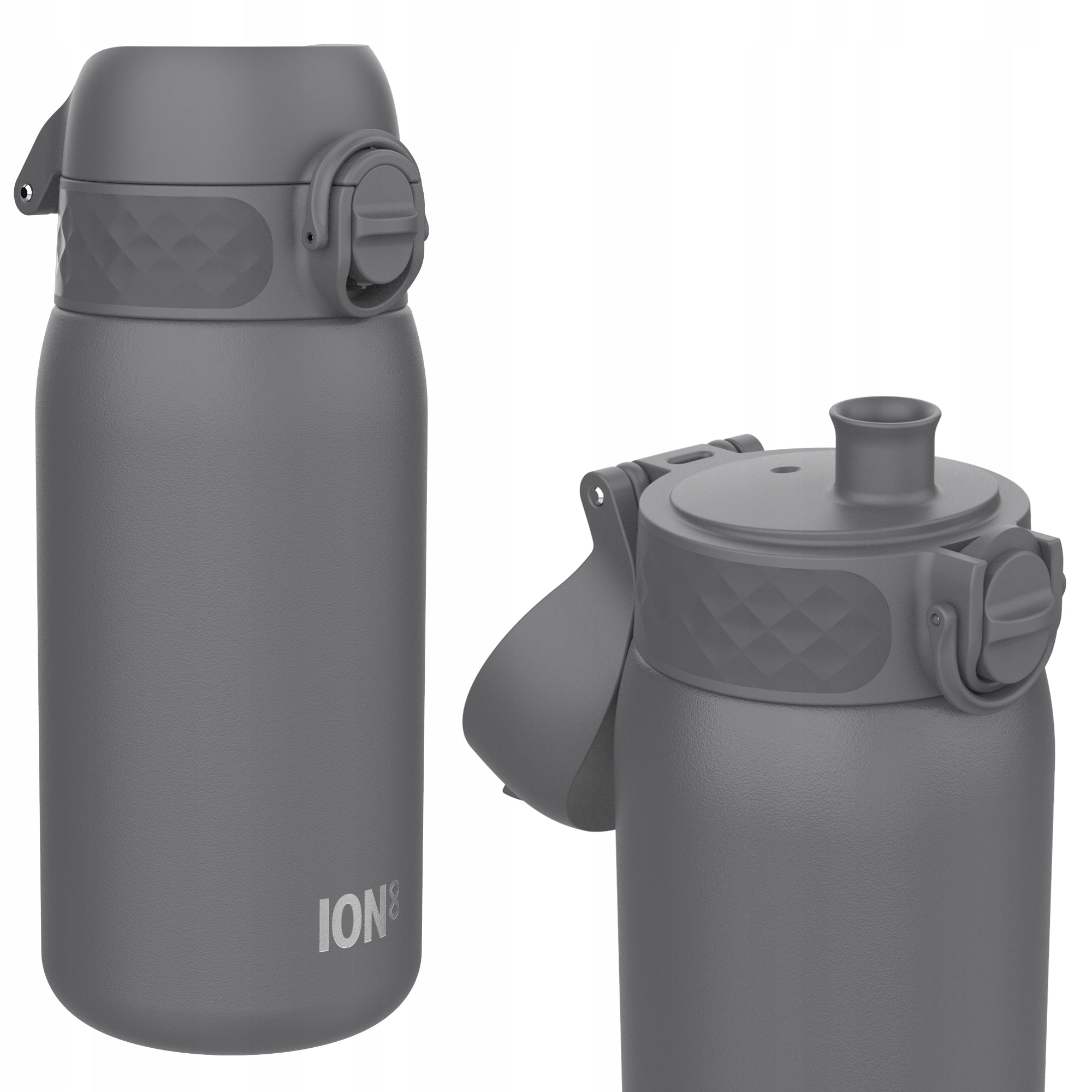 STEEL LIGHTWEIGHT WATER BOTTLE FOR FITNESS GYM SPORTS HARD MOUTHPIECE ION8 0,32 L