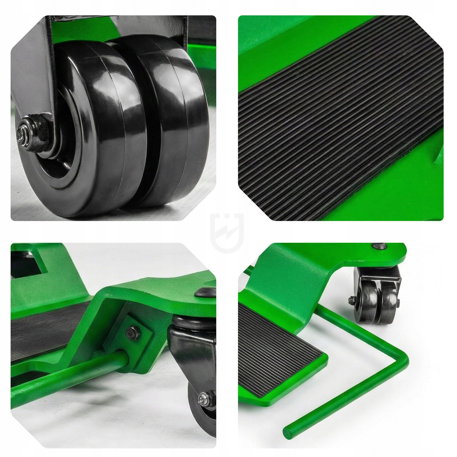 STEEL MOTORCYCLE TROLLEY MANOEUVRING PLATFORM FOR CENTRAL FOOT 225 KG Product weight with unit packaging 9.44 kg