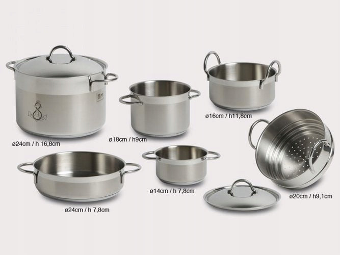 STEEL POTS SET OF 11 ELEMENTS 20001 Brand Marine Business