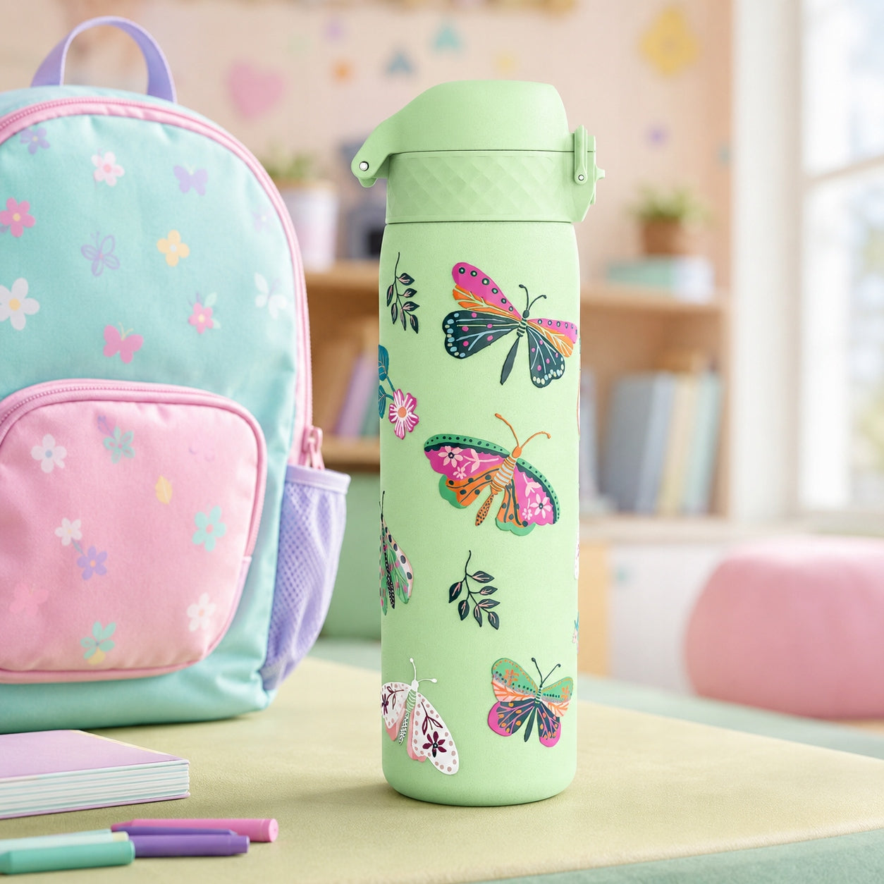 STEEL PRESCHOOL WATER BOTTLE FOR BABY BOTTLE ION8 0,6L 600 ml Packaging status original