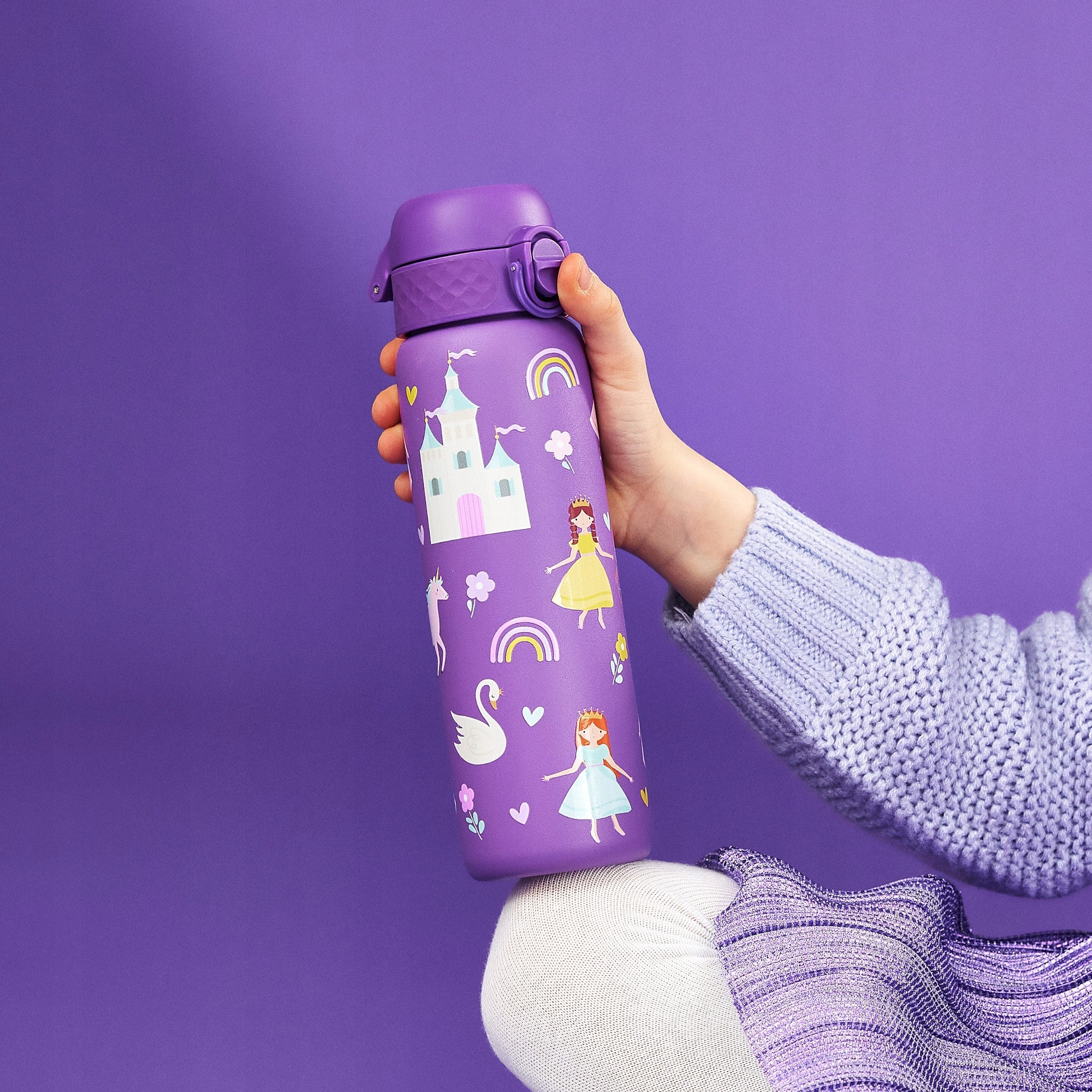 STEEL SEALED LIGHT WATER BOTTLE FOR GIRLS SCHOOL PRINCESS ION8 0,6 L Brand Ion8