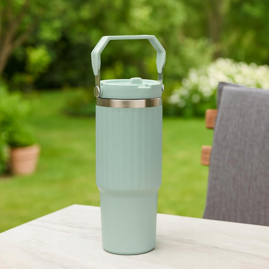 STEEL THERMOS WITH HANDLE 900 ML DOUBLE INSULATION BLUE 11X10X24 CM Manufacturer code 526000170 -green