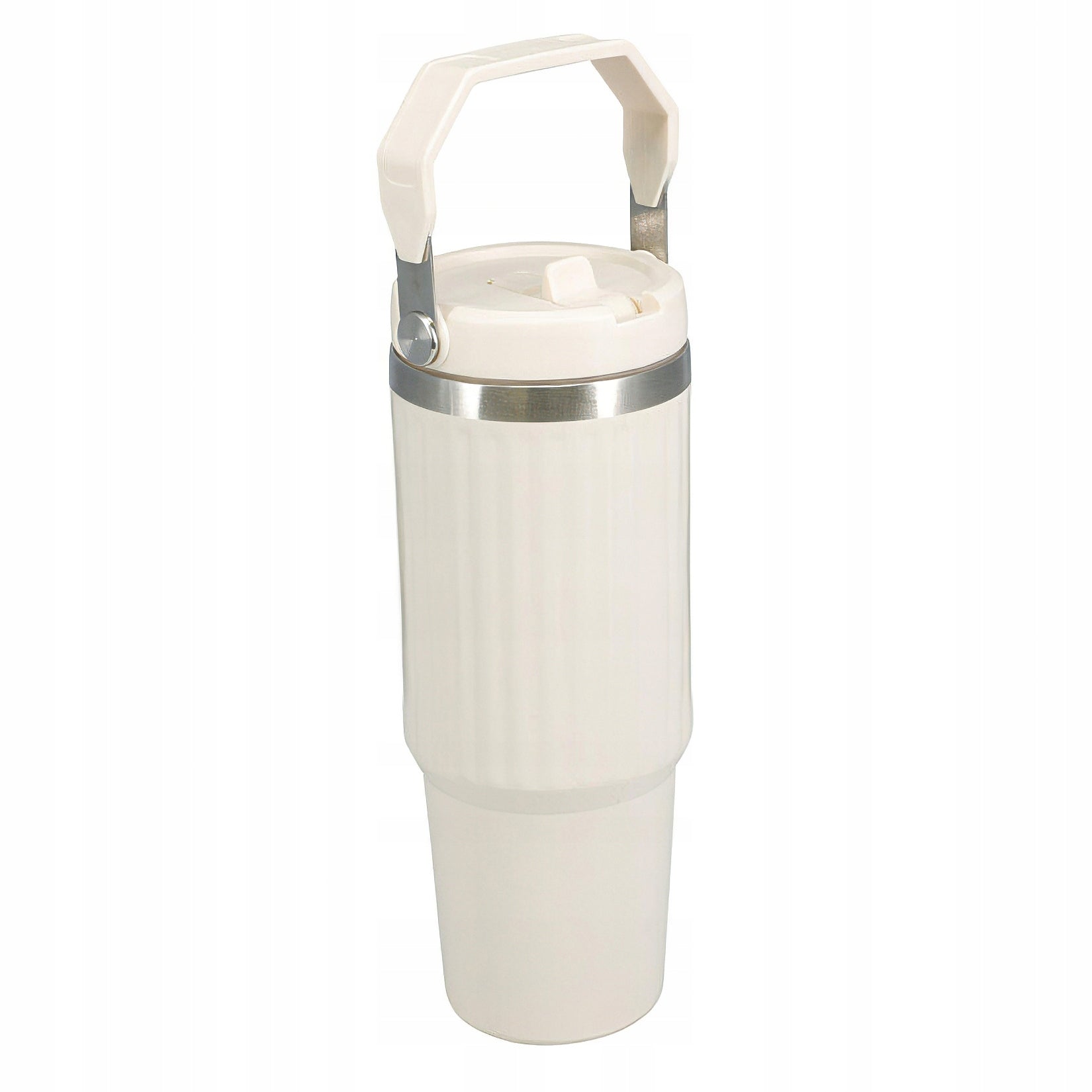 STEEL THERMOS WITH HANDLE 900 ML DOUBLE INSULATION WHITE