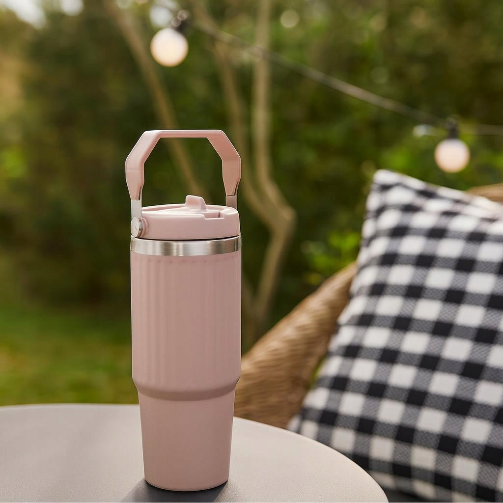 STEEL THERMOS WITH HANDLE 900 ML PINK DOUBLE INSULATION Manufacturer code 526000170 -nude