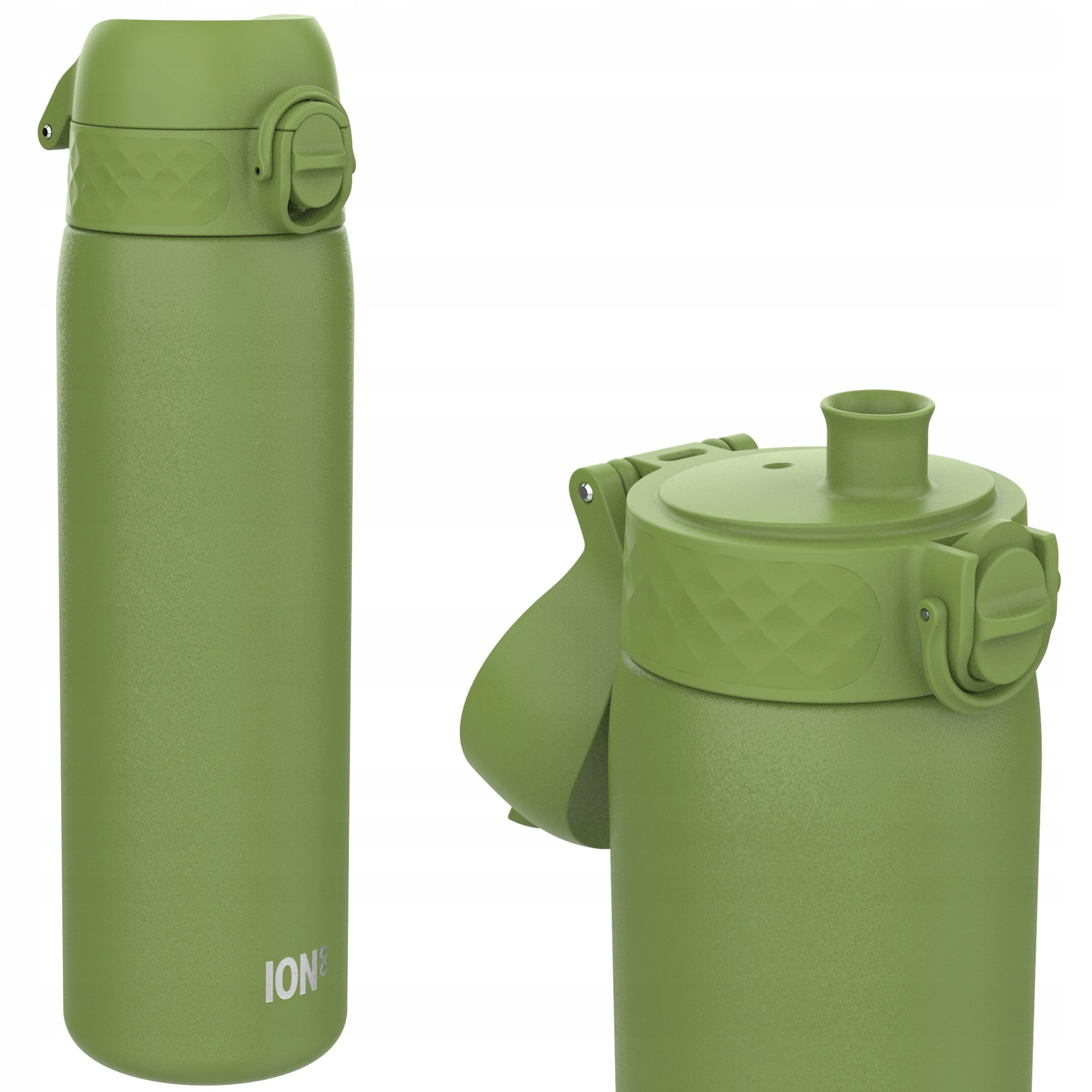 STEEL WATER BOTTLE 0,6 L -ATEST PZH- LIGHT SEALED MILITARY GREEN- ION8 600 ml