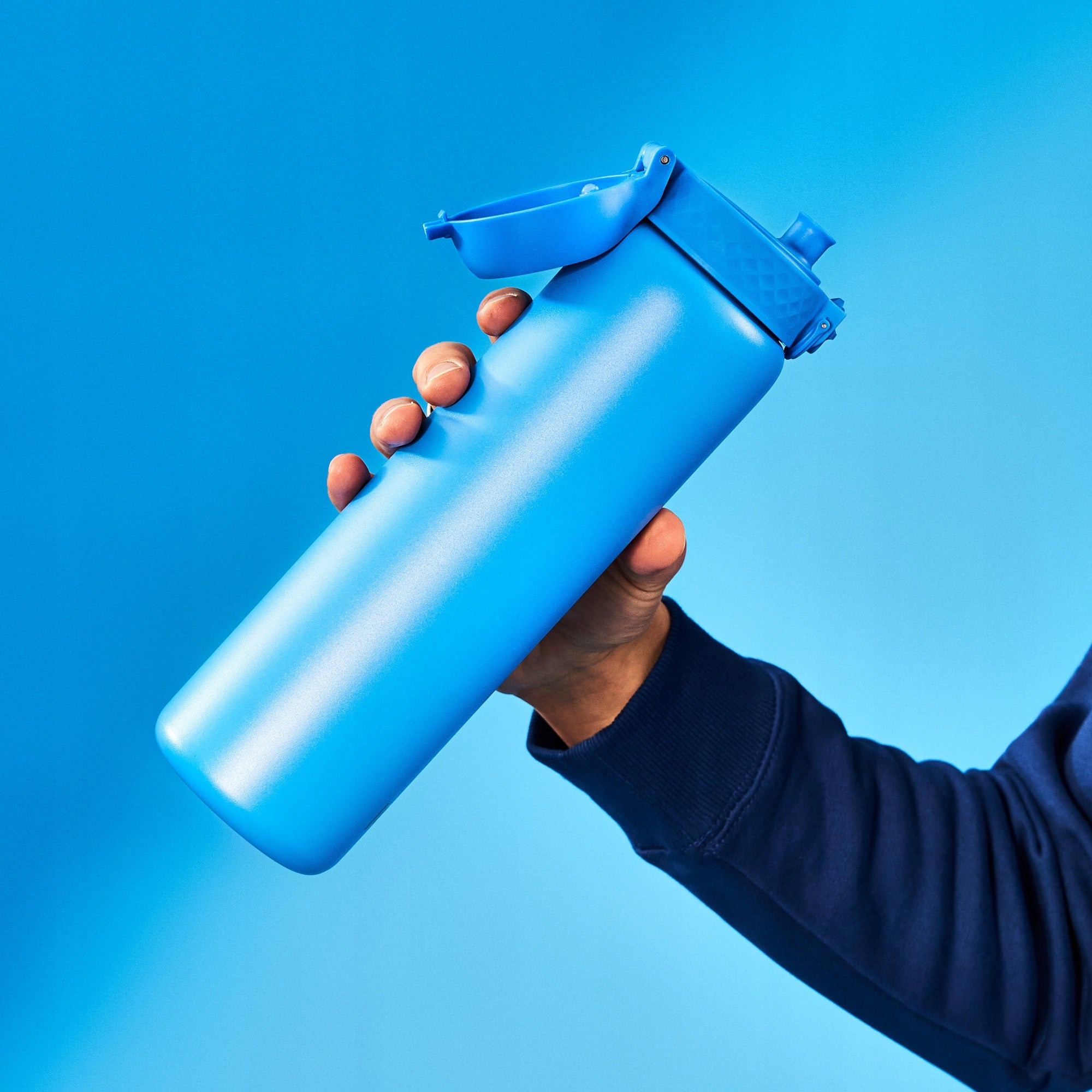 STEEL WATER BOTTLE BLUE LARGE LIGHT -PREMIUM STAINLESS STEEL ION8 1,2 LITER Volume 1200 ml