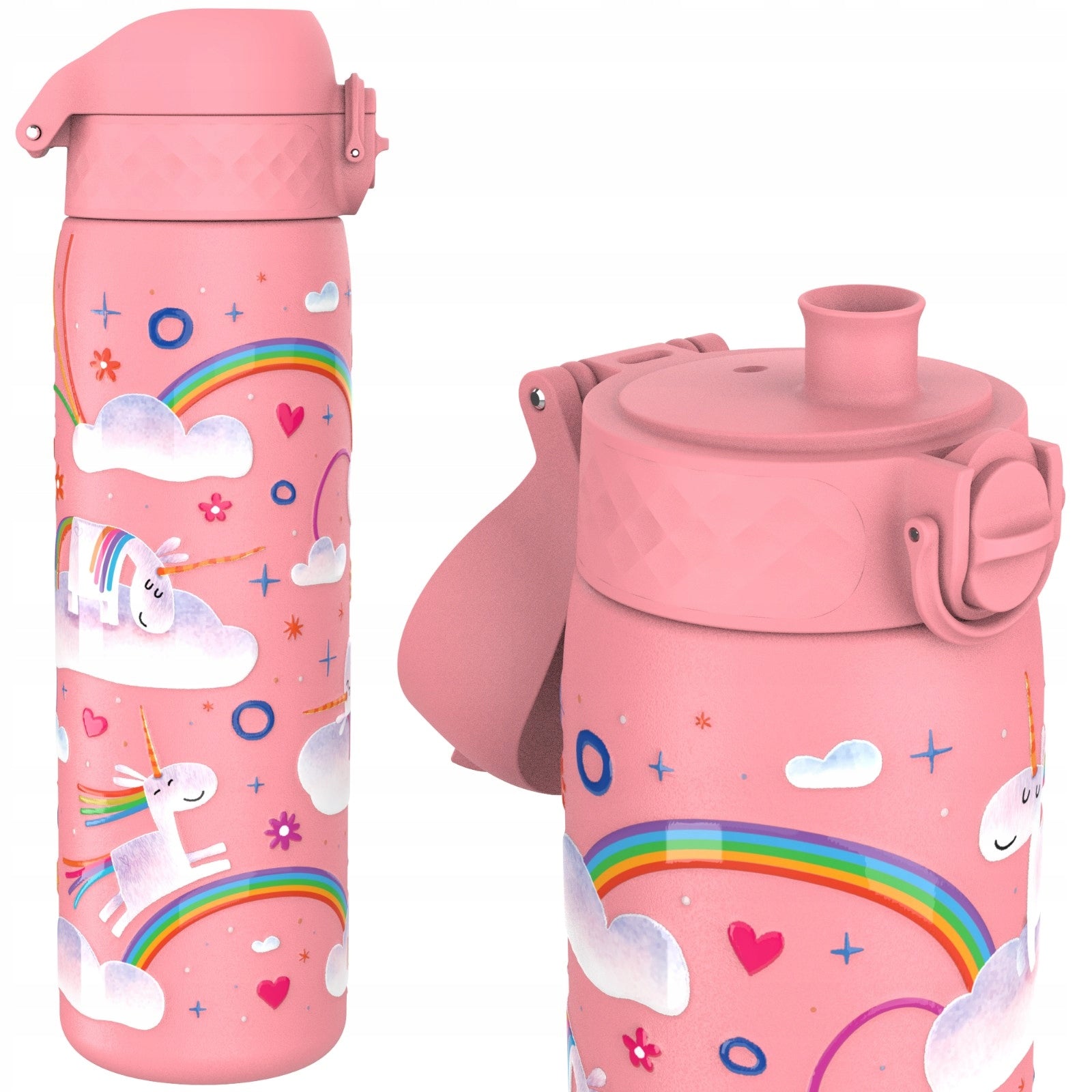 STEEL WATER BOTTLE - CERTIFIED PZH - UNICORN PONY HORSE PINK ION8 0,6 L Weight 0.16 g