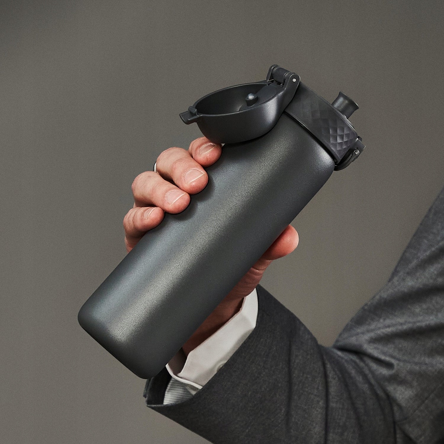STEEL WATER BOTTLE - PZH CERTIFICATE - GREY YOUTH GARNET ION8 0,6 l 600 ml Brand Ion8