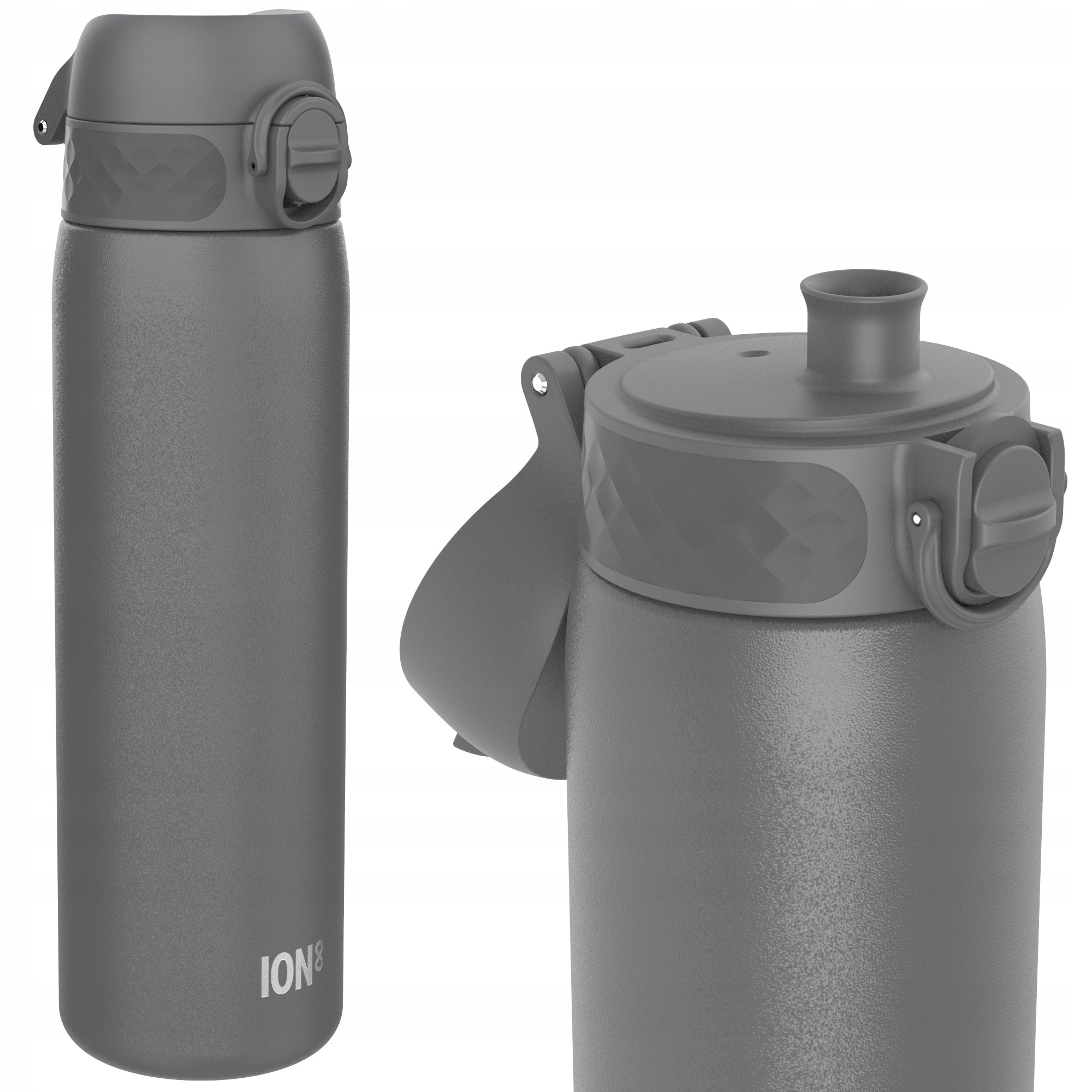 STEEL WATER BOTTLE - PZH CERTIFICATE - GREY YOUTH GARNET ION8 0,6 l 600 ml