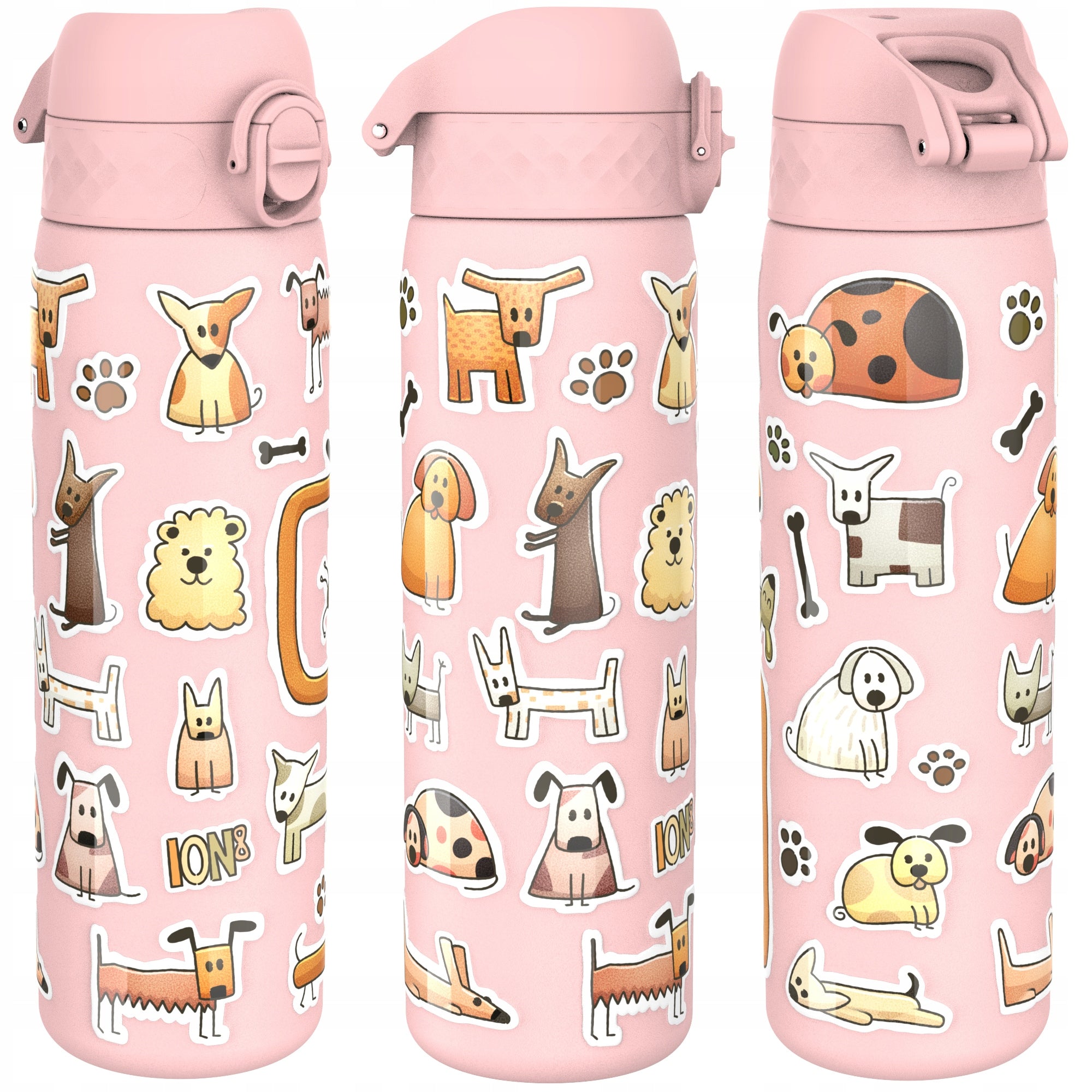 STEEL WATER BOTTLE - PZH CERTIFICATE - STAINLESS DOGS DOG ION8 0,6 L 600 ml