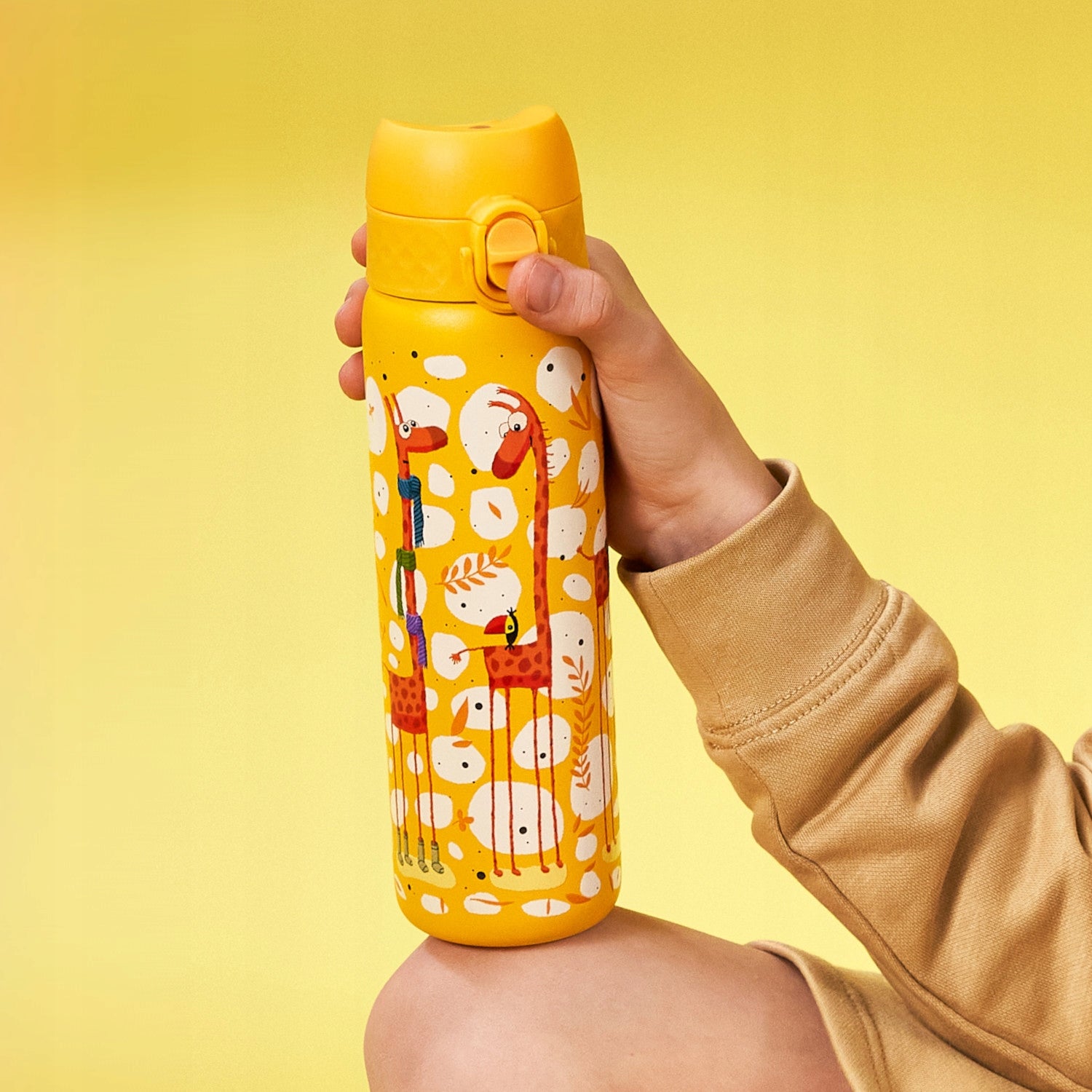 STEEL WATER BOTTLE SCHOOL CHILD BOTTLE NURSERY GIRAFFE ION8 0,6 L 600 ml Packaging status original