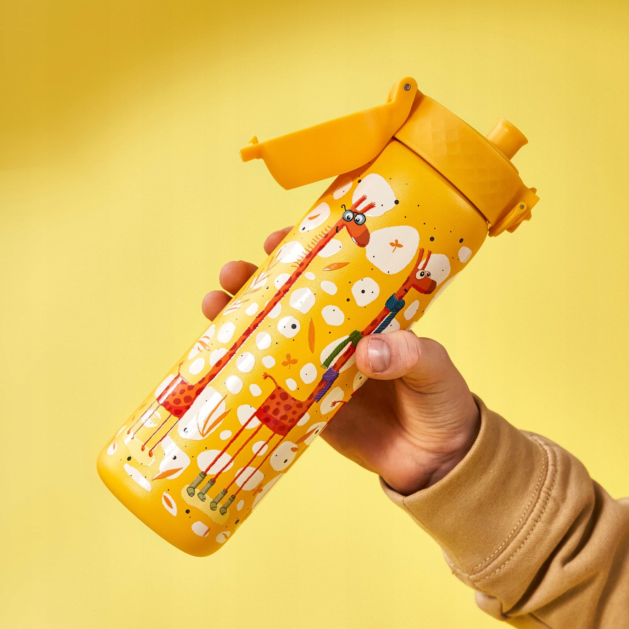 STEEL WATER BOTTLE SCHOOL CHILD BOTTLE NURSERY GIRAFFE ION8 0,6 L 600 ml Volume 600 ml