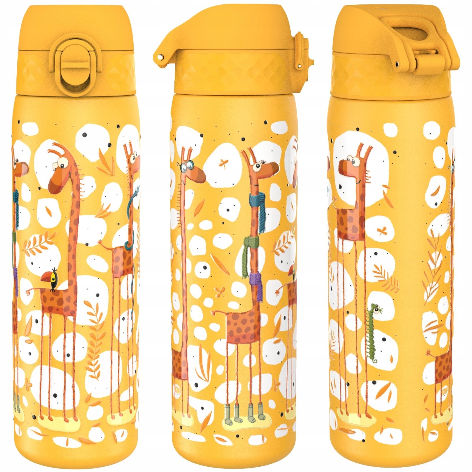 STEEL WATER BOTTLE SCHOOL CHILD BOTTLE NURSERY GIRAFFE ION8 0,6 L 600 ml