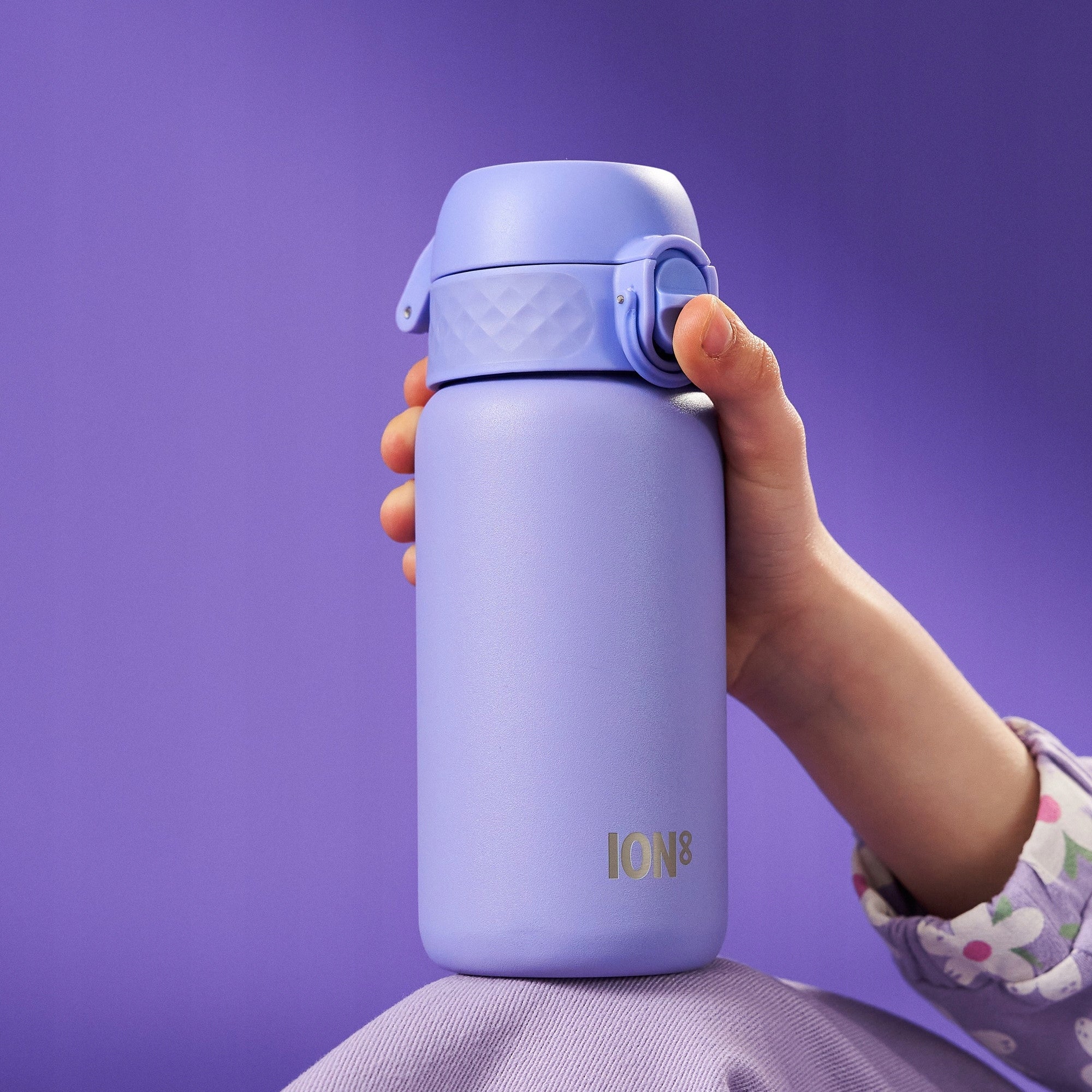 STEEL WATER BOTTLE SHAKER SPORTS PURPLE ION8 0,4 L 400 ML Packaging status original