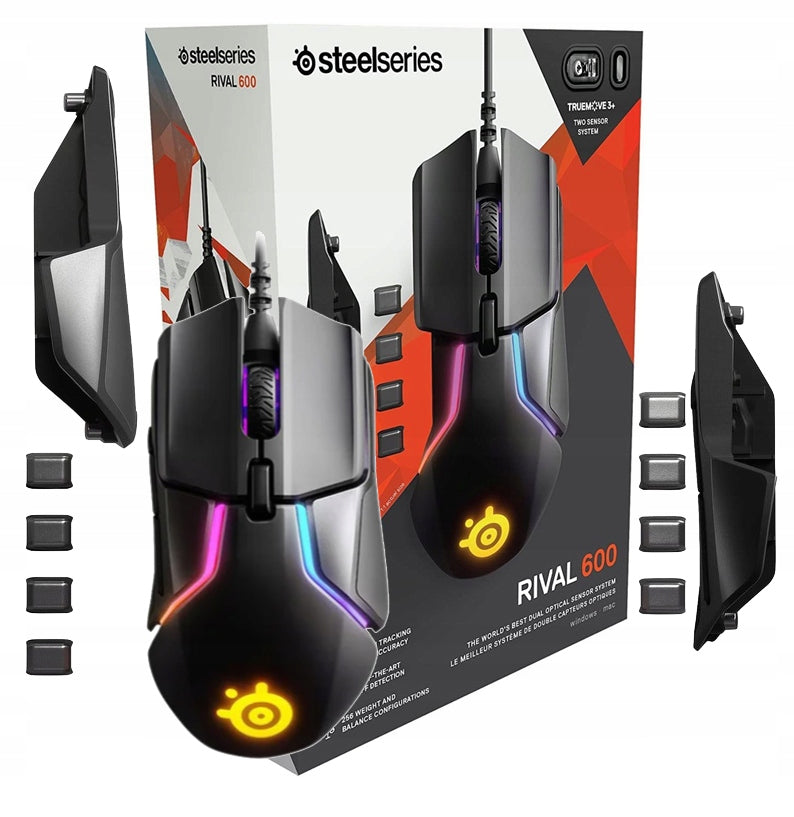 STEELSERIES RIVAL 600 12000DPI WIRED GAMING MOUSE WITH ADJUSTABLE WEIGHT