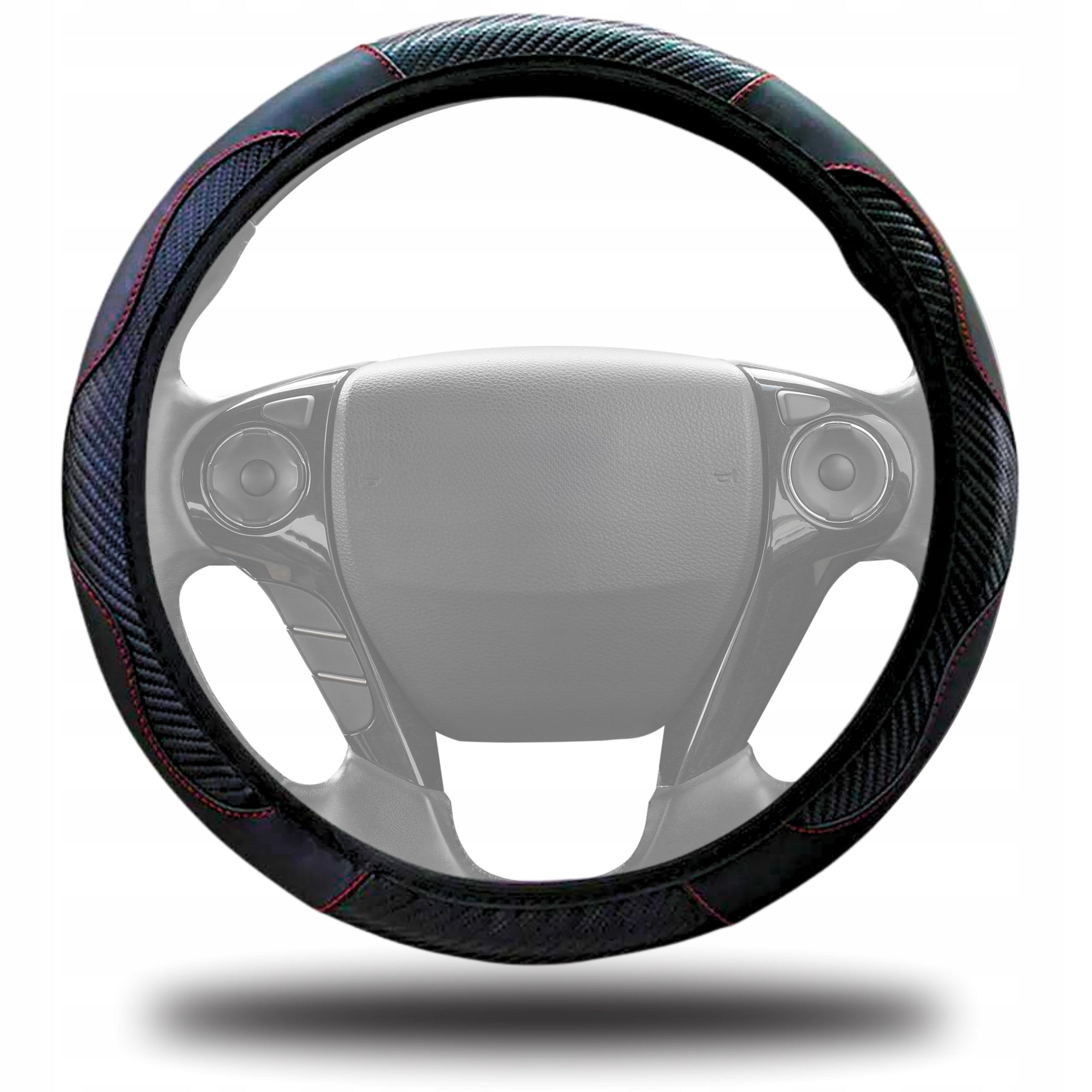 STEERING WHEEL COVER BLACK UNIVERSAL CARBON COVER 36-38 CM ROLLED Packaging status original