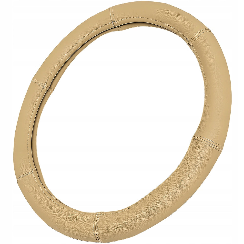 STEERING WHEEL COVER LEATHER COVER BEIGE LEATHER 6 PIECES 37-38 CM Manufacturer Agmi
