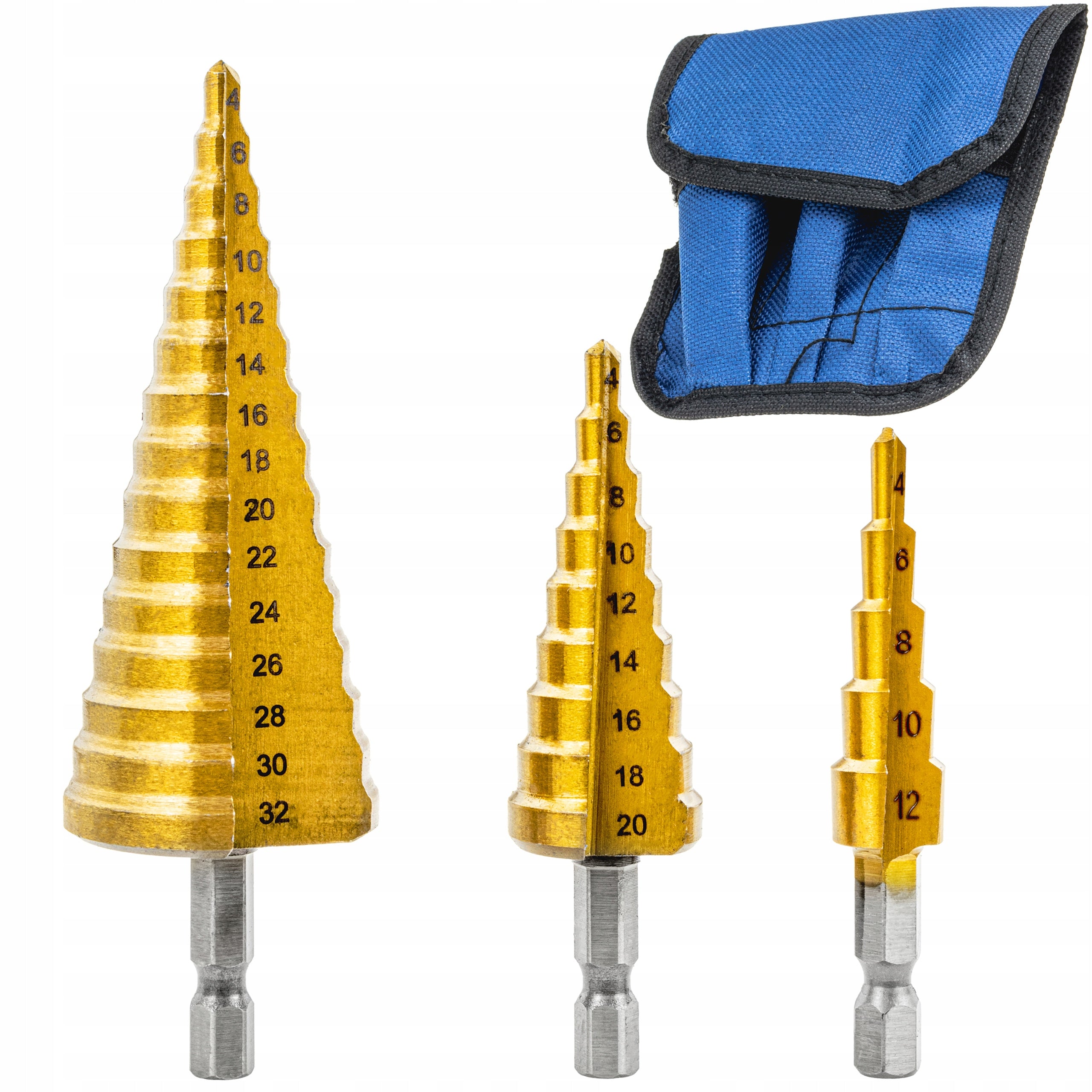 STEP CONICAL DRILL BITS FOR METAL WOOD PLASTIC SHEET METAL 4-32 MM HEX Brand Vorfal
