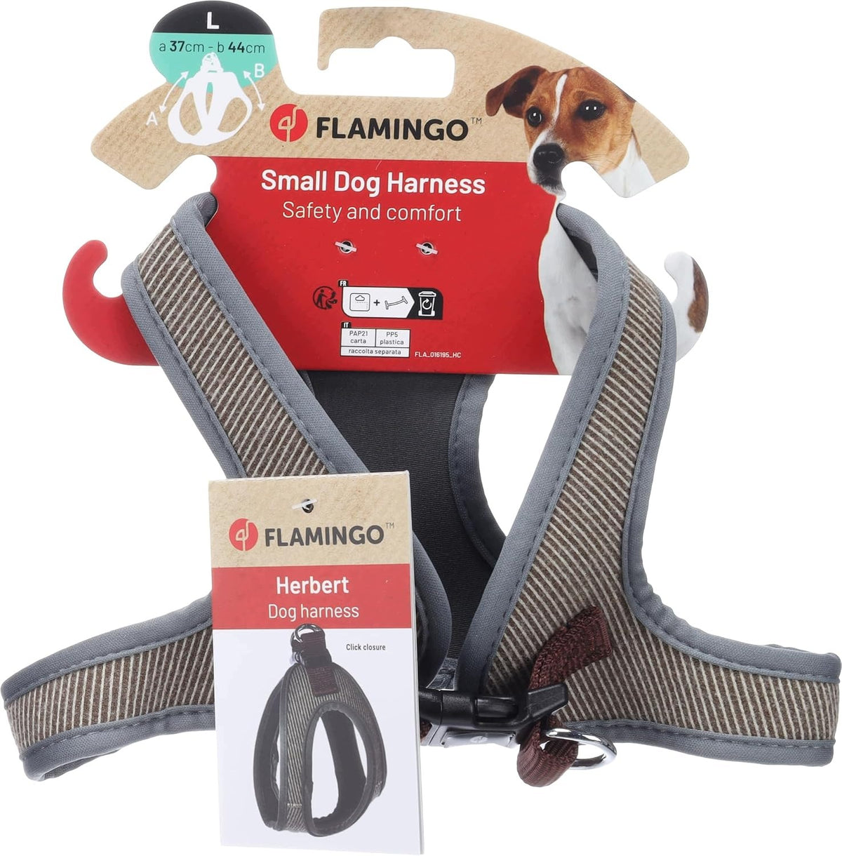 STEP&GO DOG HARNESS - SIZE L FLAMINGO